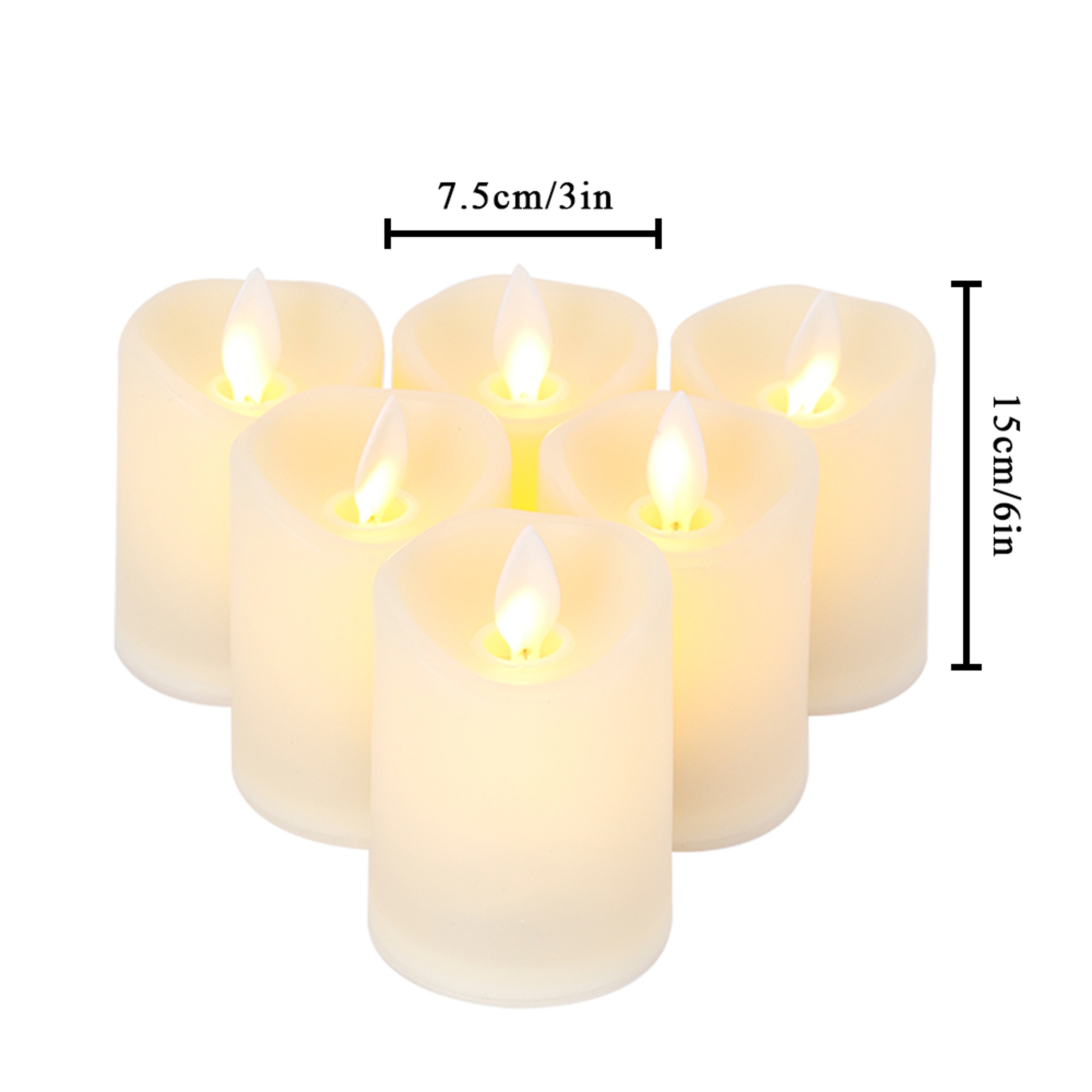 6Pcs Flameless LED Candles, Battery Operated Flickering Candles, Fake Plastic Candles for Home Decor, Weddings – view 6