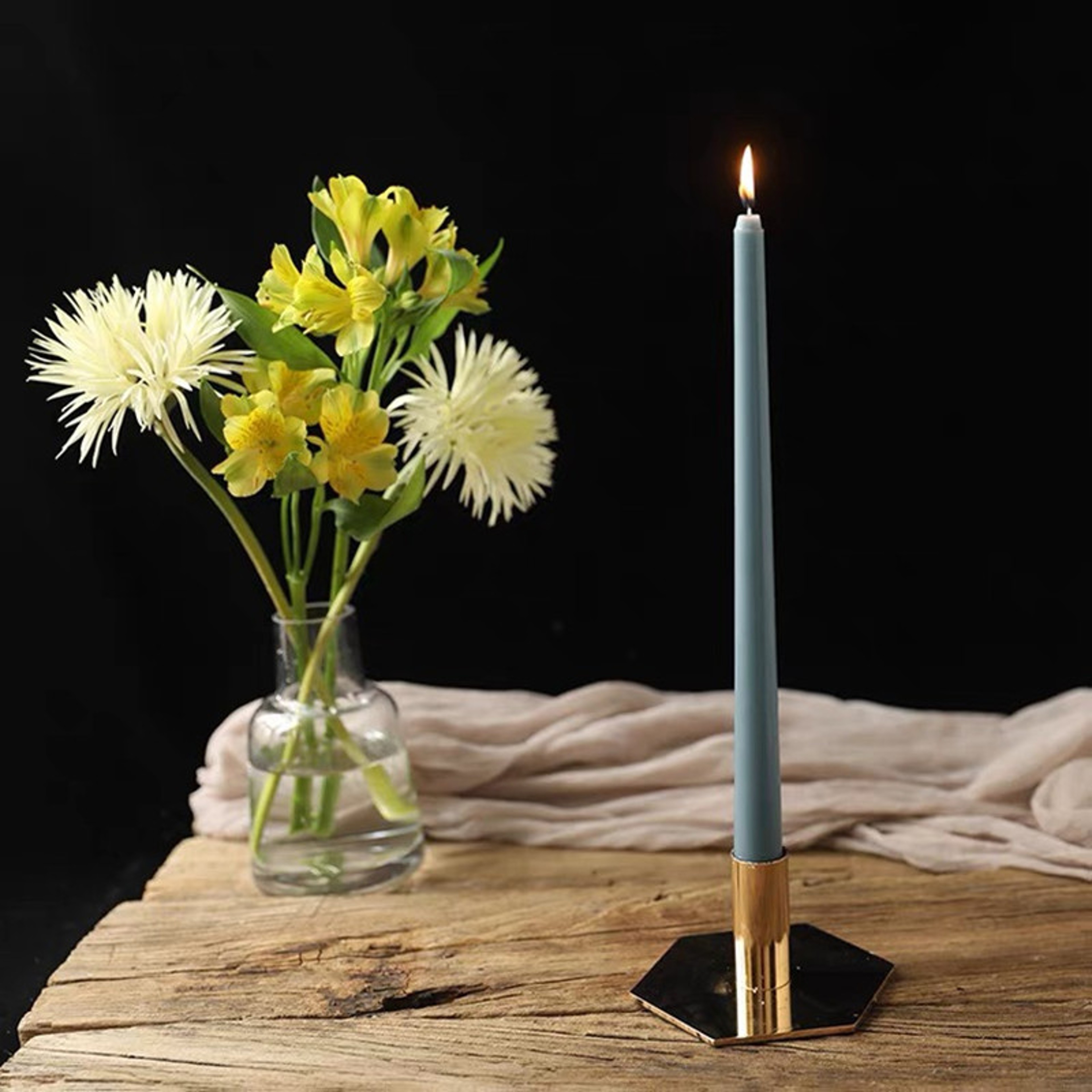 Long Burning Taper Candles, 4 Pack, Dripless Smokeless Unscented, for Home Interior and Valentine's Decor – view 6