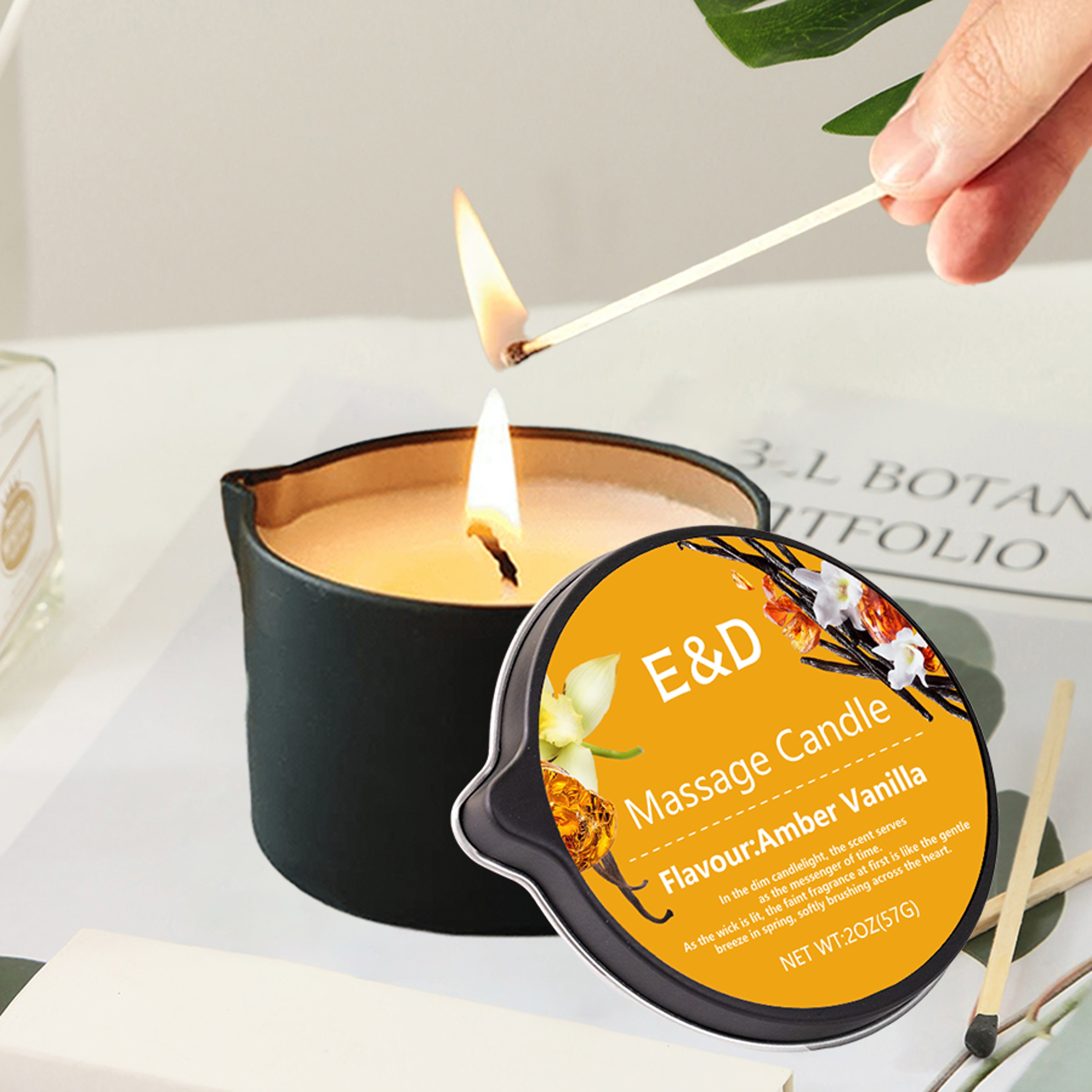Luxury Aromatherapy Candle, Massage Oil Candle for Stress Relief and Skin Moisturizing, Scented Body Oil – view 1