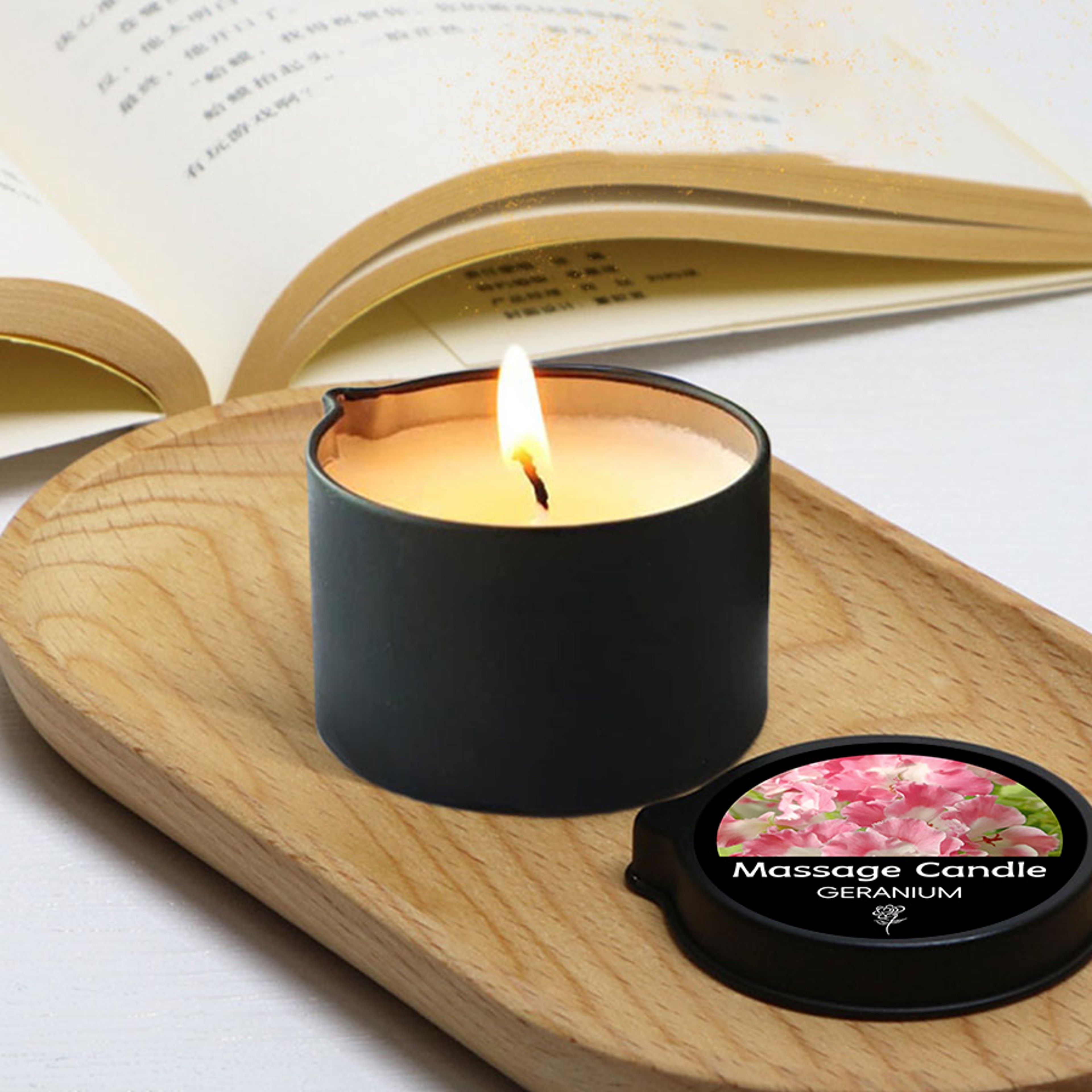 Luxury Aromatherapy Candle, Massage Oil Candle for Stress Relief and Skin Moisturizing, Scented Body Oil – view 3