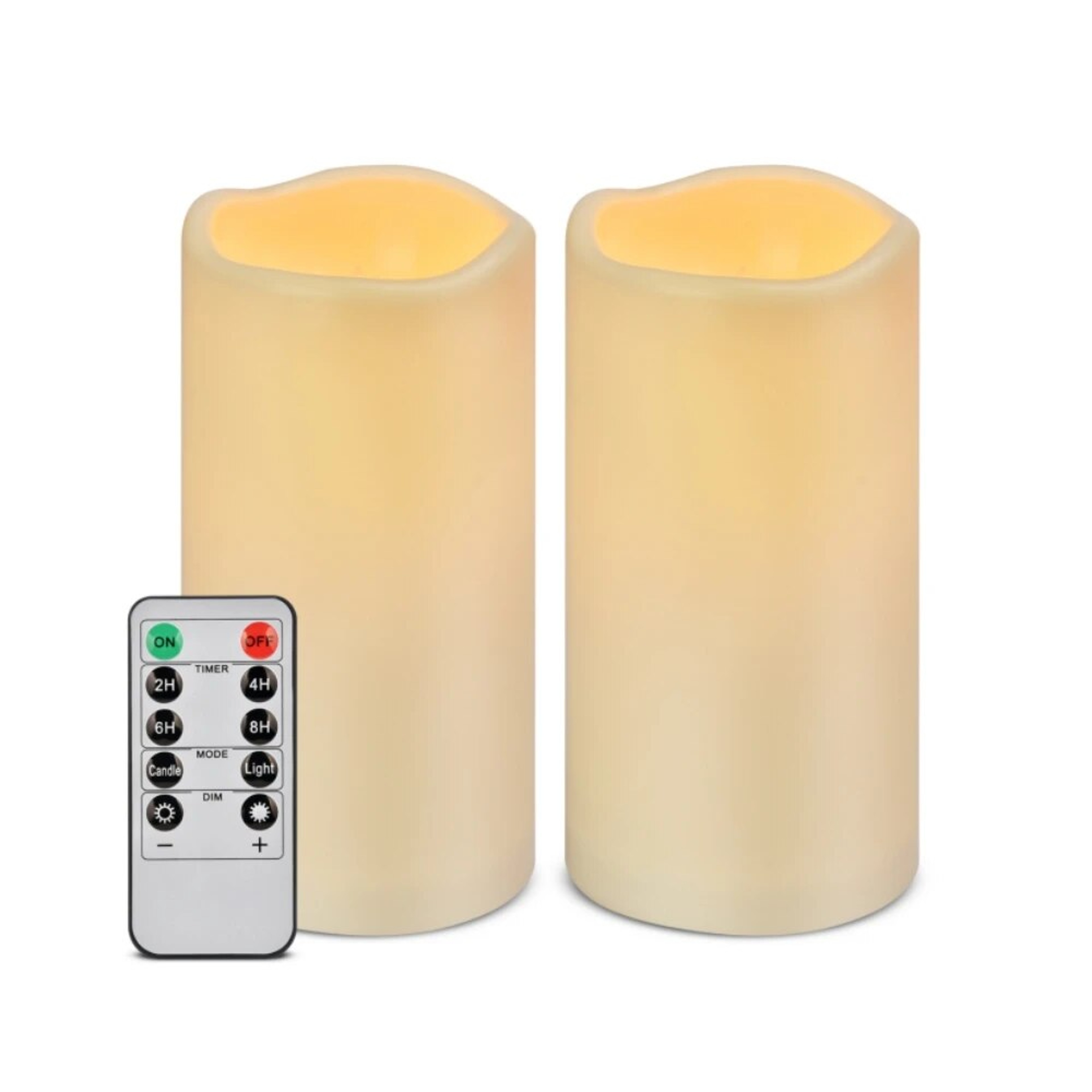 Candlium Flameless Candle Set, Ivory Pillars, Battery Operated, Includes Remote, for Indoor and Outdoor Use – view 1
