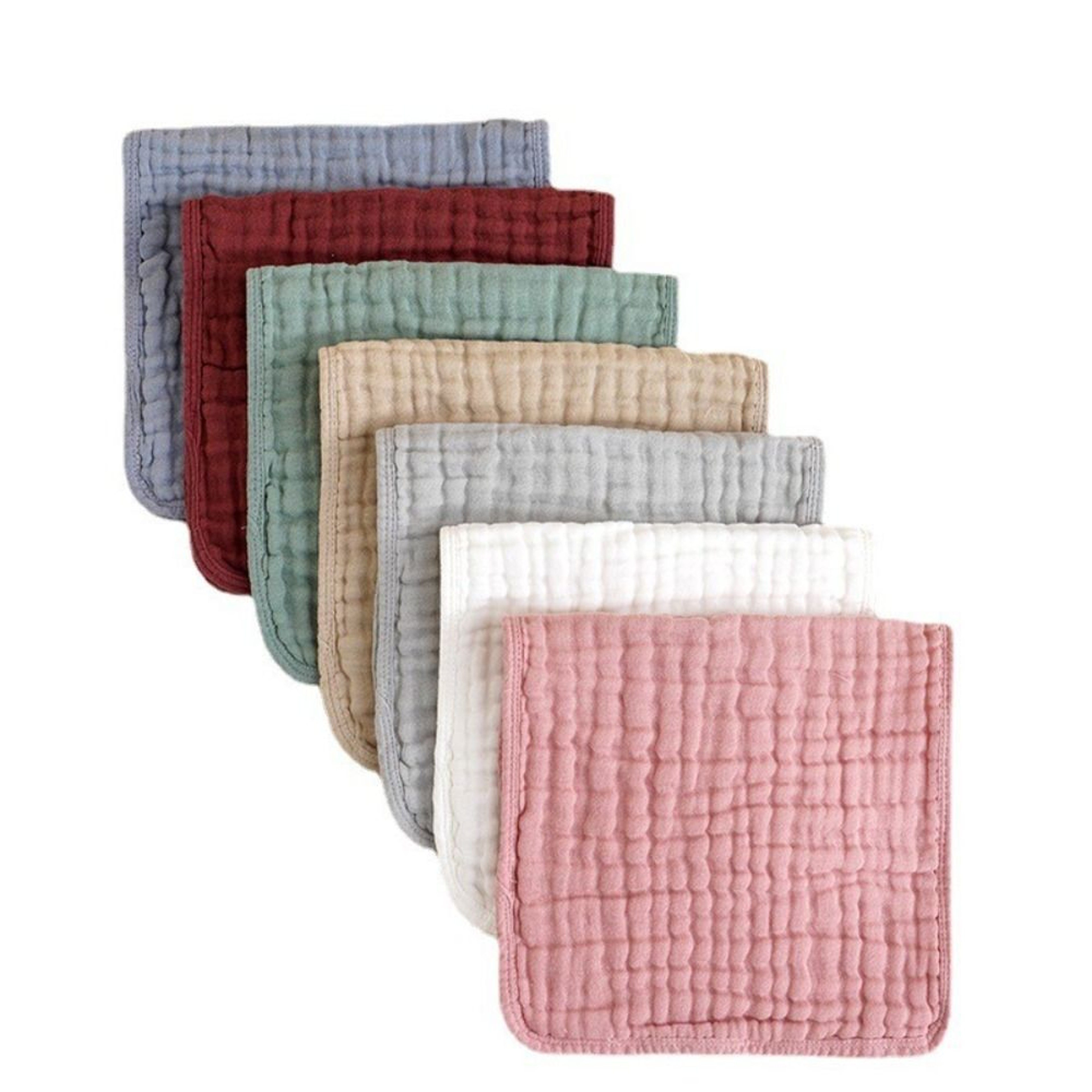 Large, Multicolor Burp Cloths, Layer Cotton Muslin, Breathable Hand Washcloths for Babies – view 1