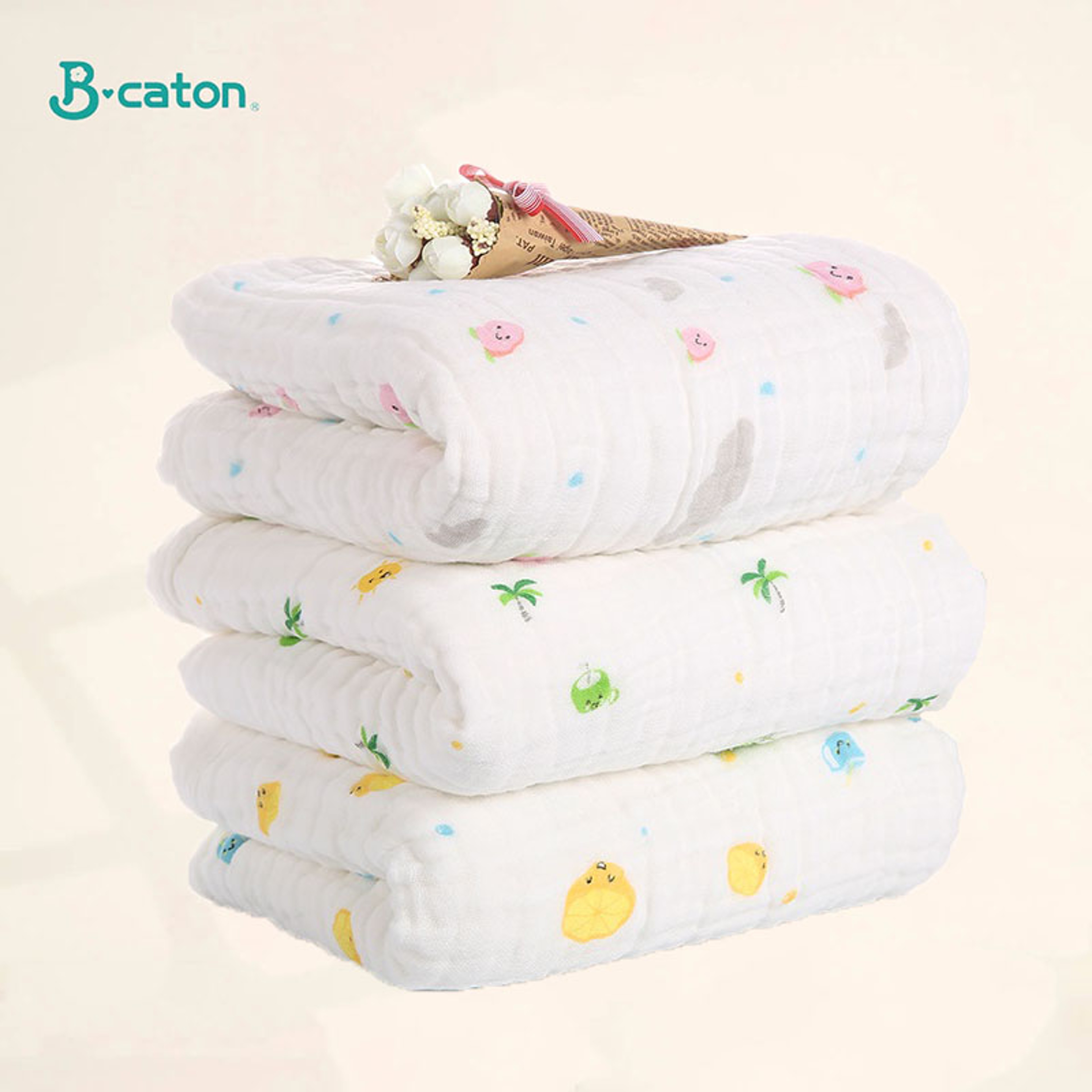 Gauze Baby Bath Towel, Cotton, Newborn Swaddle, Hooded Bathrobe, and Washcloth Set for Infants, Boys, and Girls – view 1