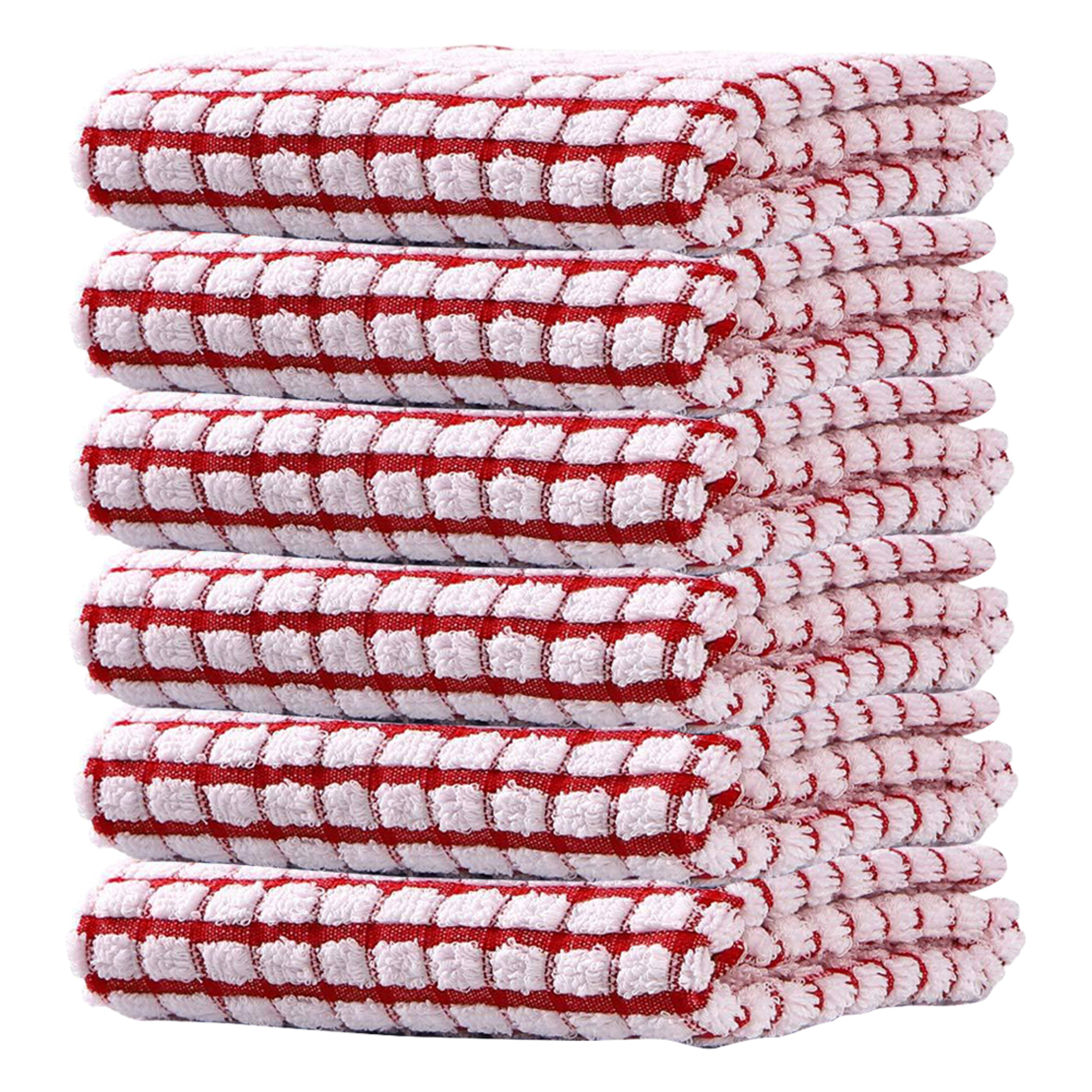 Quick Drying Absorbent Hand Towels Cotton Yarn Kitchen Dishcloths Set Checkered Decorative Towels F 4