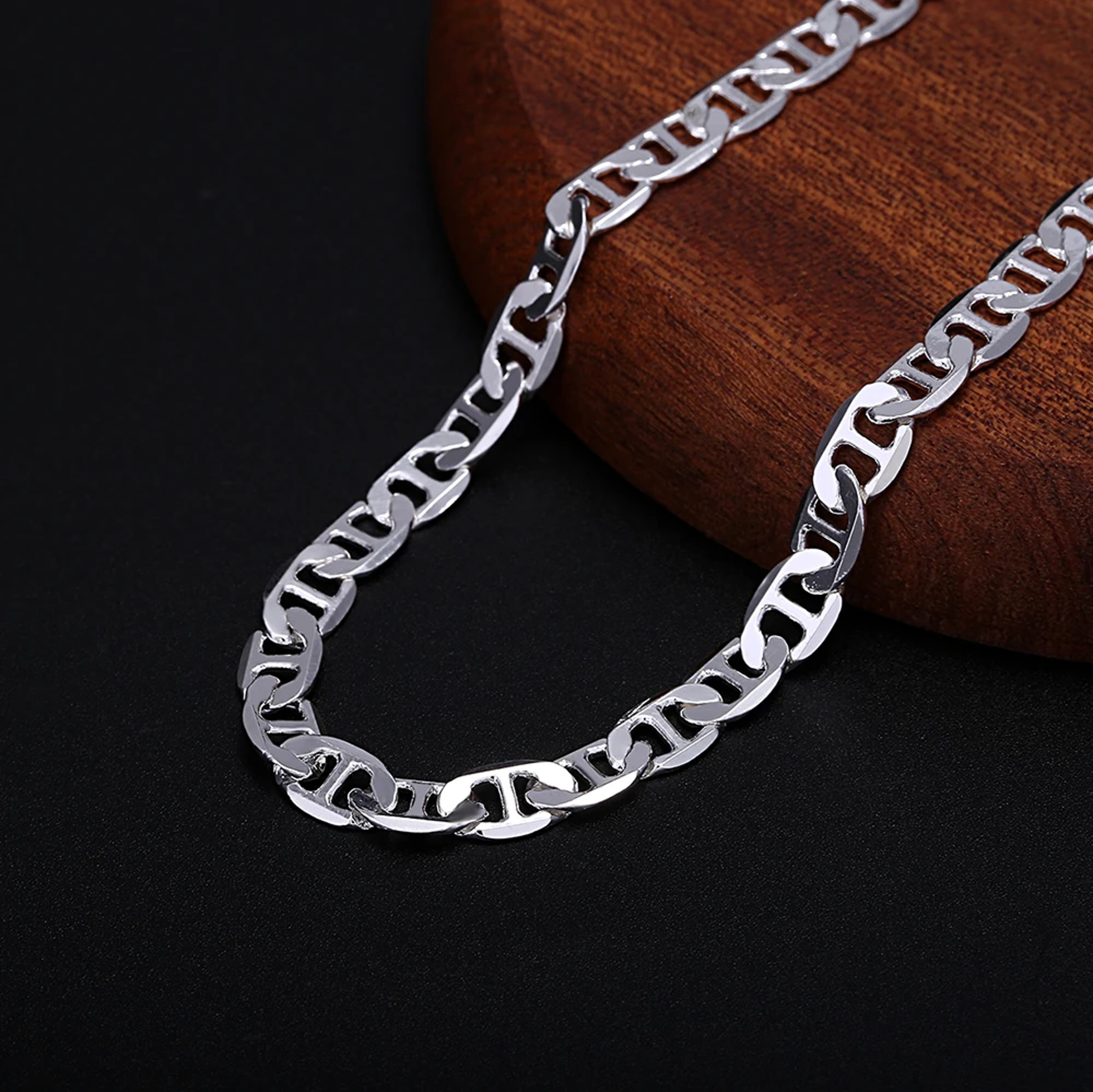 Noble Fashion Sterling Silver Necklace For Boys And Men Solid Charm Jewelry For Weddings 2