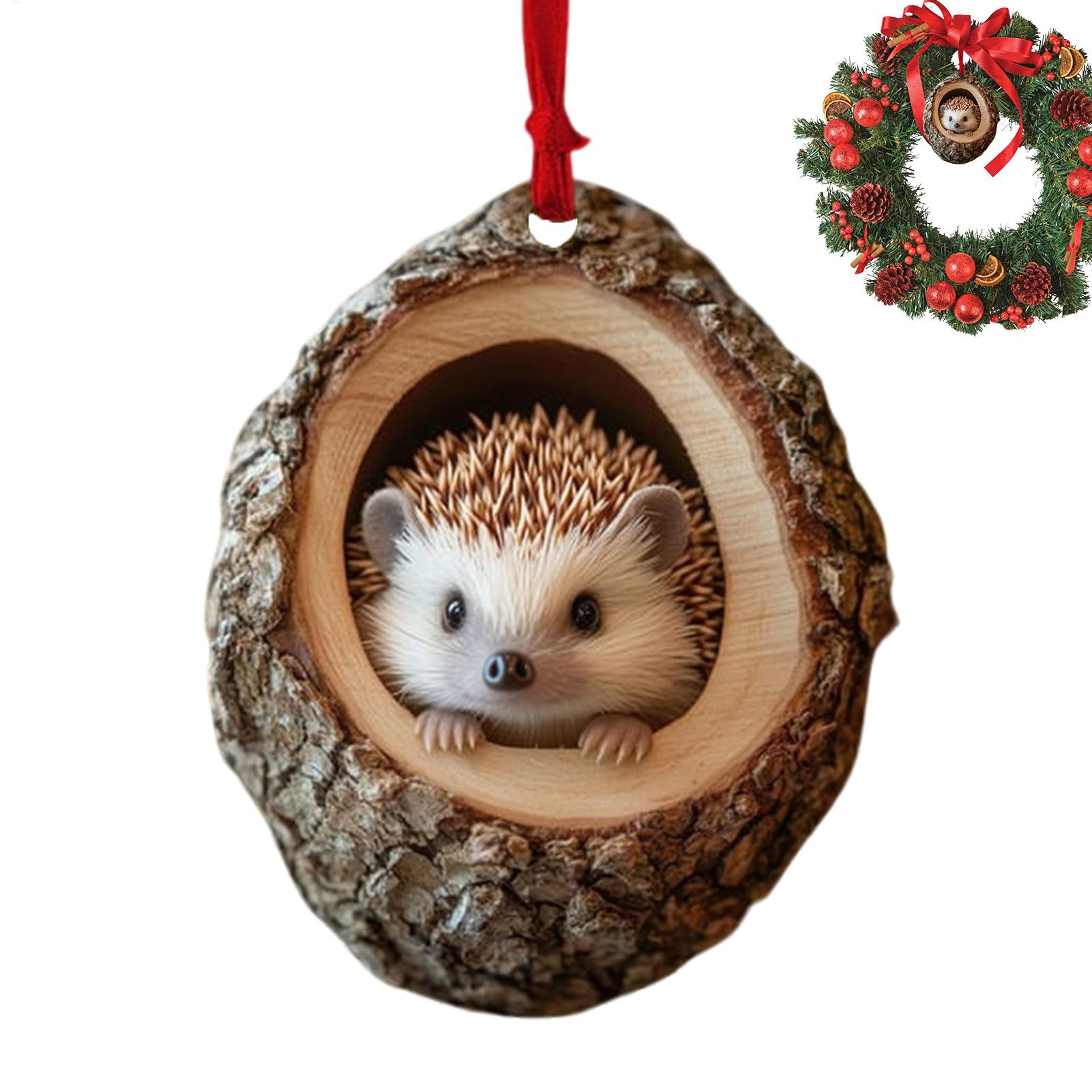 Animal Christmas Ornaments Wildlife Acrylic Pendants Raccoon Owl Bunny Squirrel Bird Hedgehog Holid 1