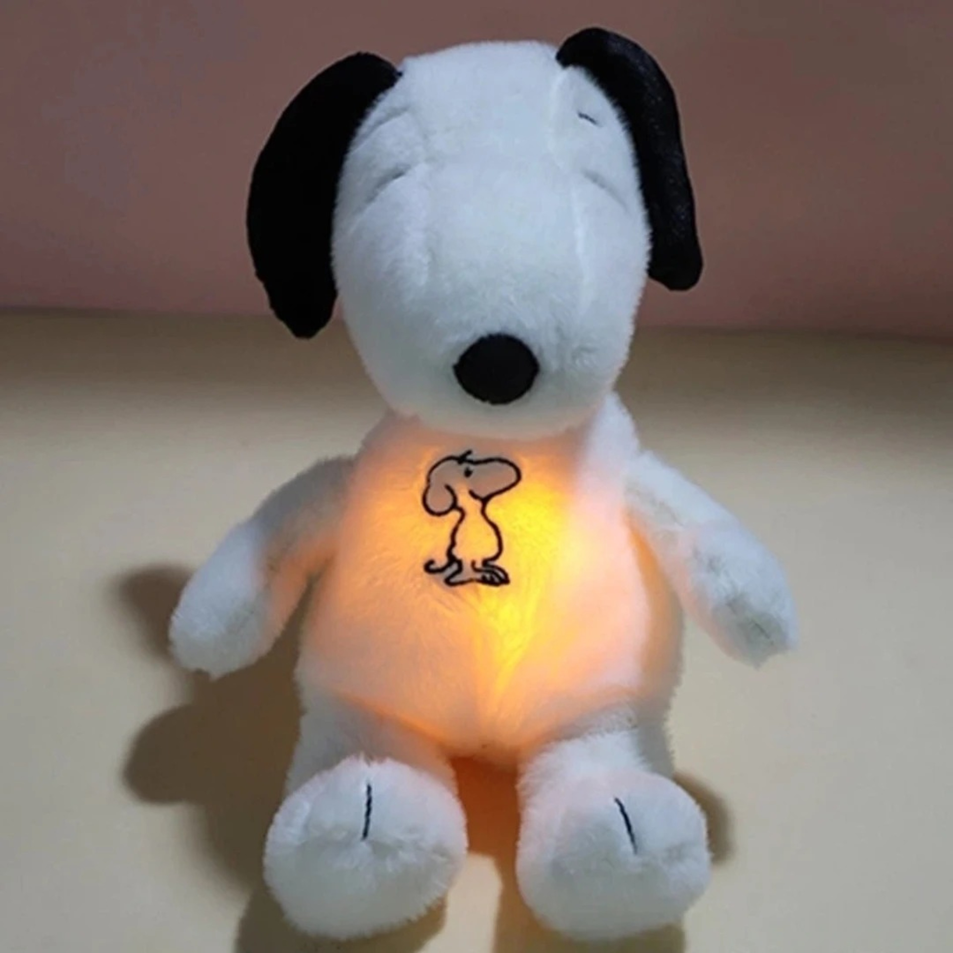 Cute Glowing Breathing Snoopy Plush Toy Baby Sleep Aid Calming Stuffed Animal Bedtime Gift 1