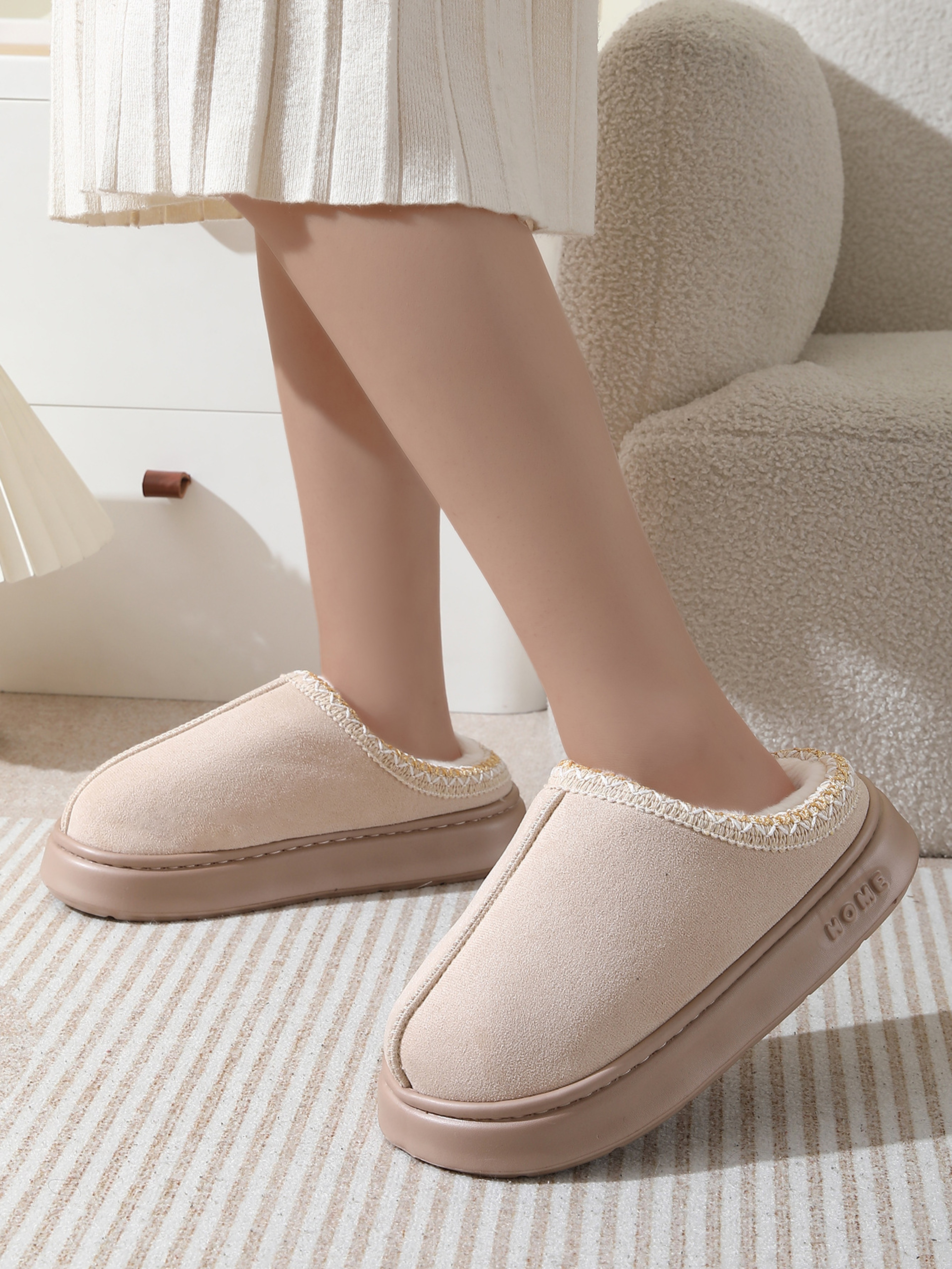 Warm Fashion Winter Womens Slippers Boots Soft Sole AntiSlip Snow Boots With Fuzzy Fur Comfortable  3