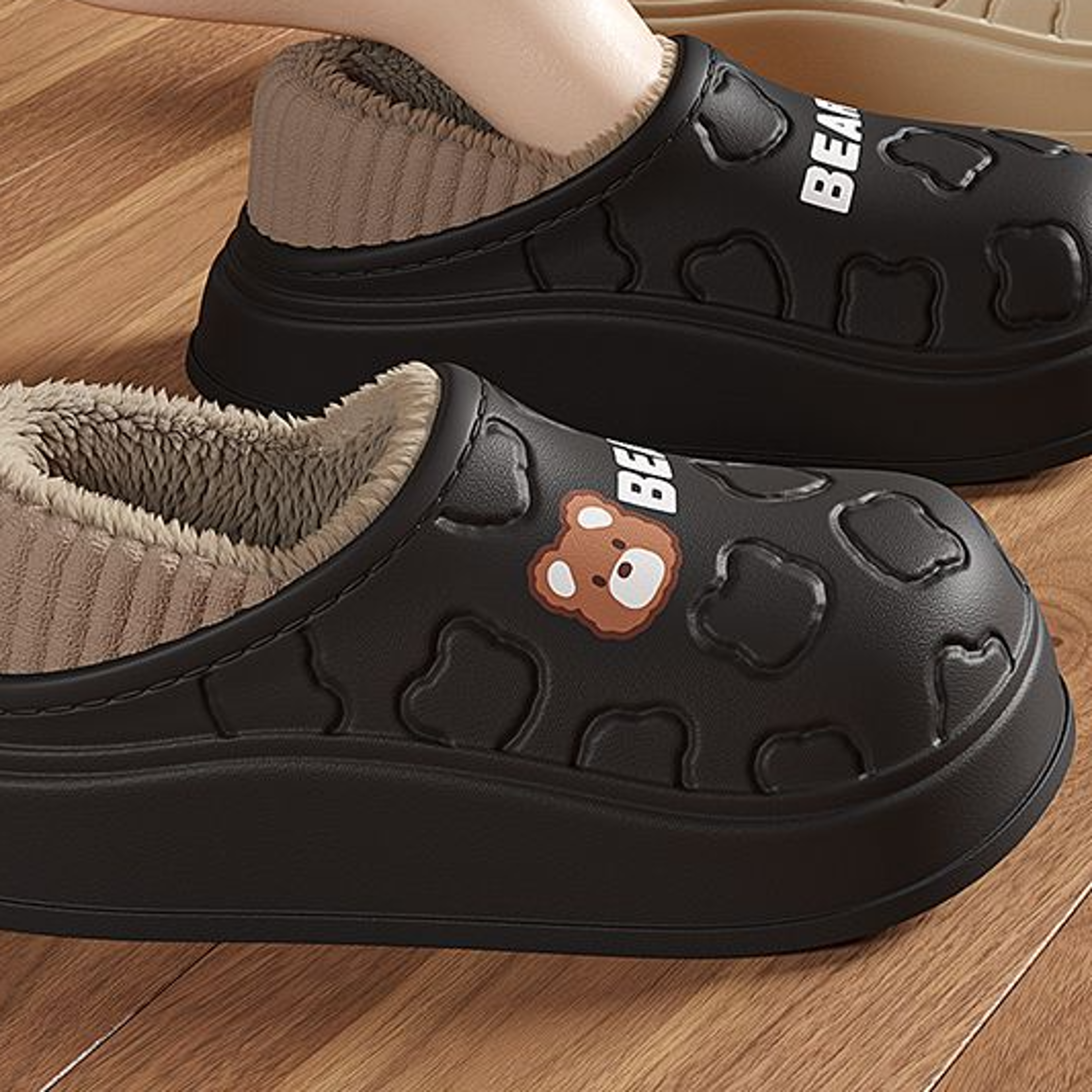 Warm Waterproof Cotton Slippers for Winter Men Women Indoor Outdoor Antislip Plush Shoes