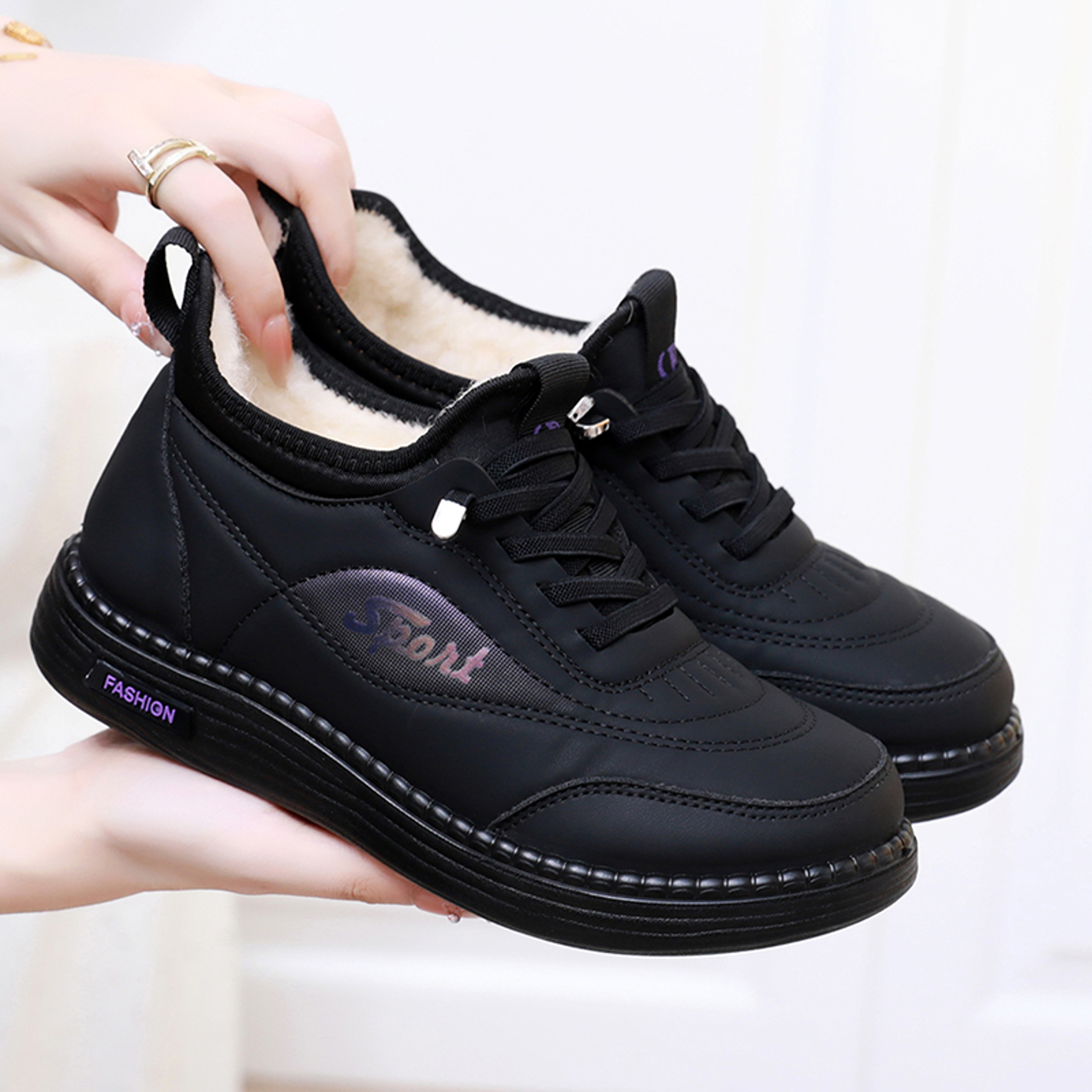 New Winter Casual Women's Cotton Shoes with Fleece for Cold Weather Comfortable and Skid-Resistant – view 7
