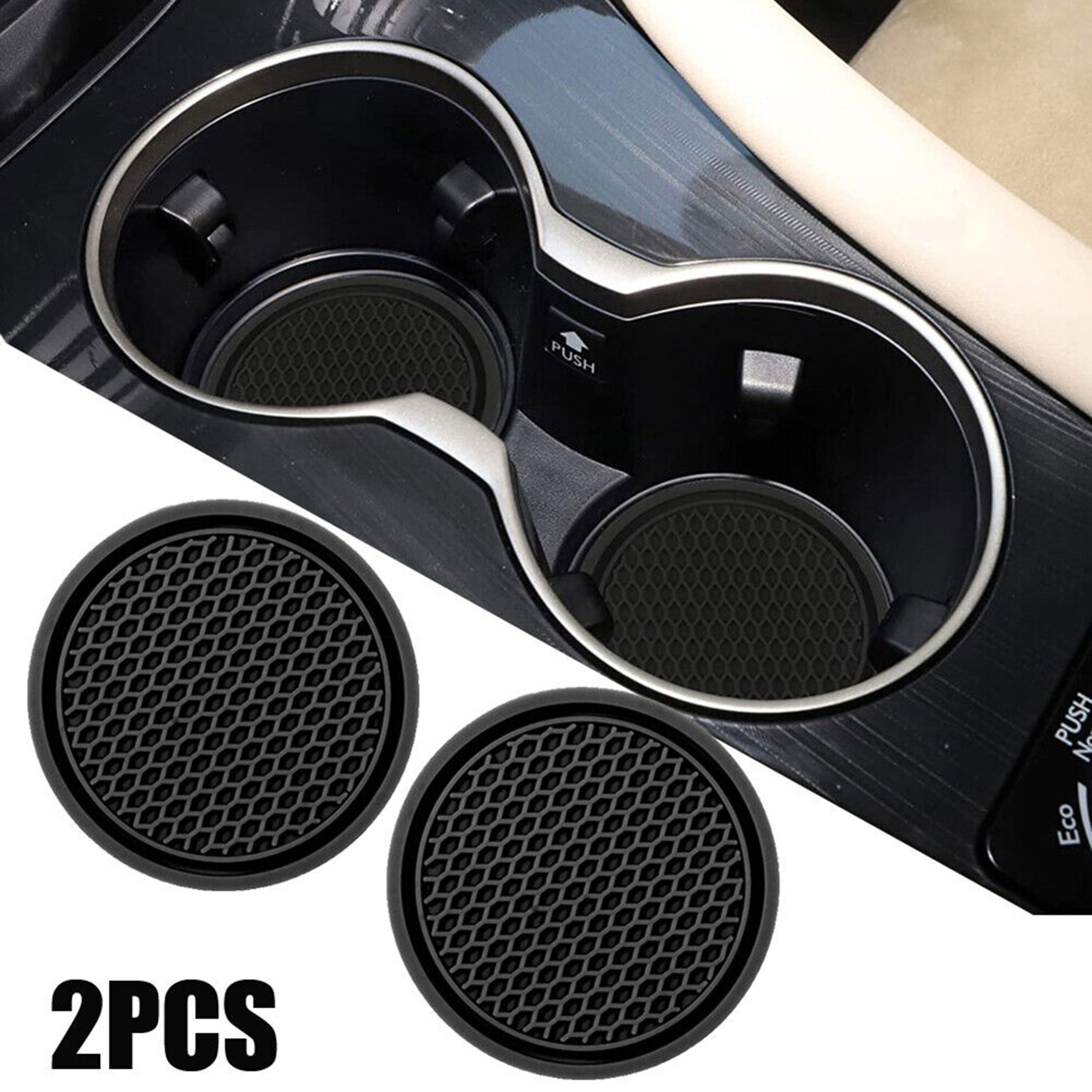 Universal Black Car Auto Cup Holder Coasters Anti Slip Pads Interior Accessories Fits Perfectly – view 1