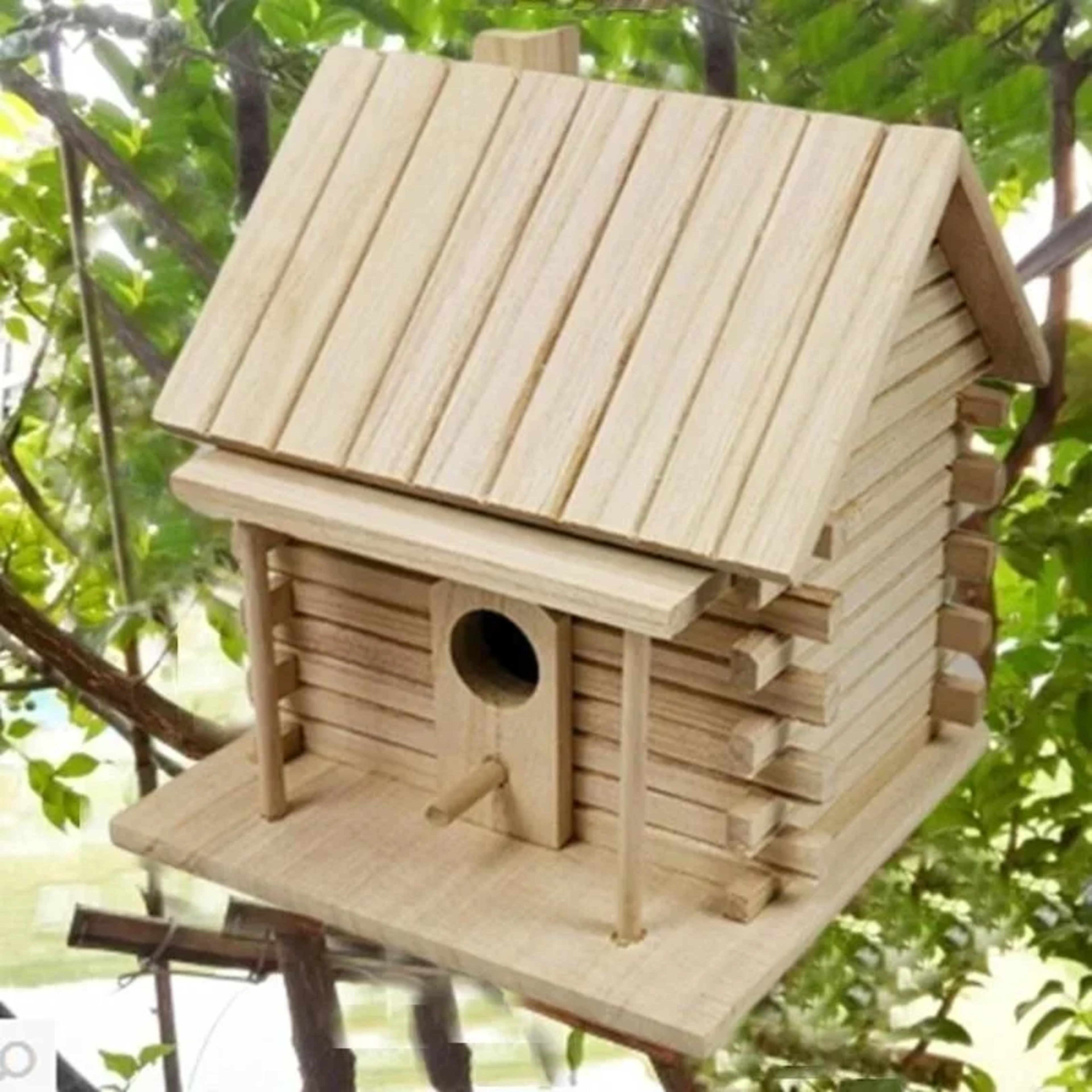 Bird Cage Accessories Wooden Bird House Hanging Nesting Box for Outside Use – view 3