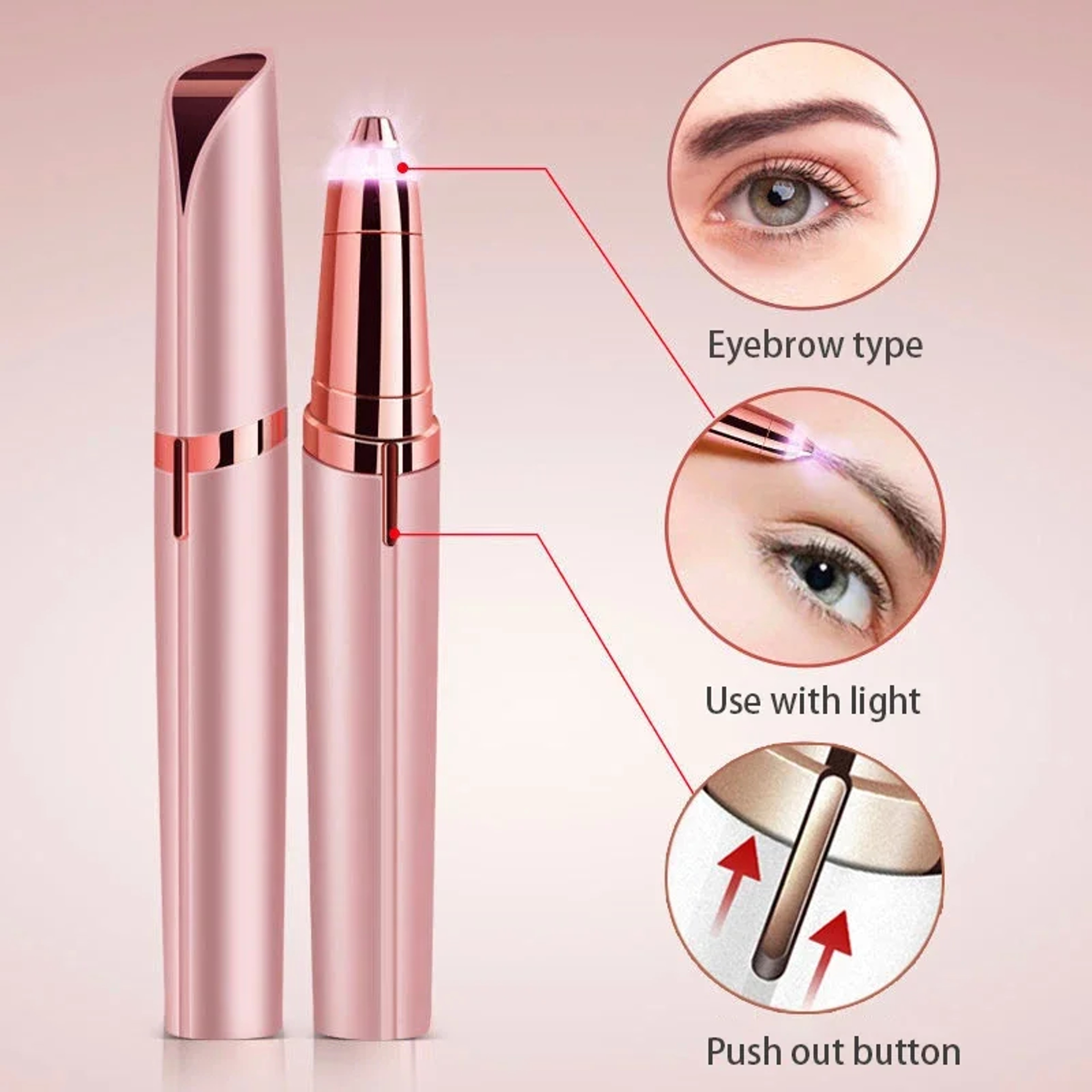 Automatic Facial Hair Remover Electric Eyebrow Trimmer Shaper Pencil USB Rechargeable For Women 0