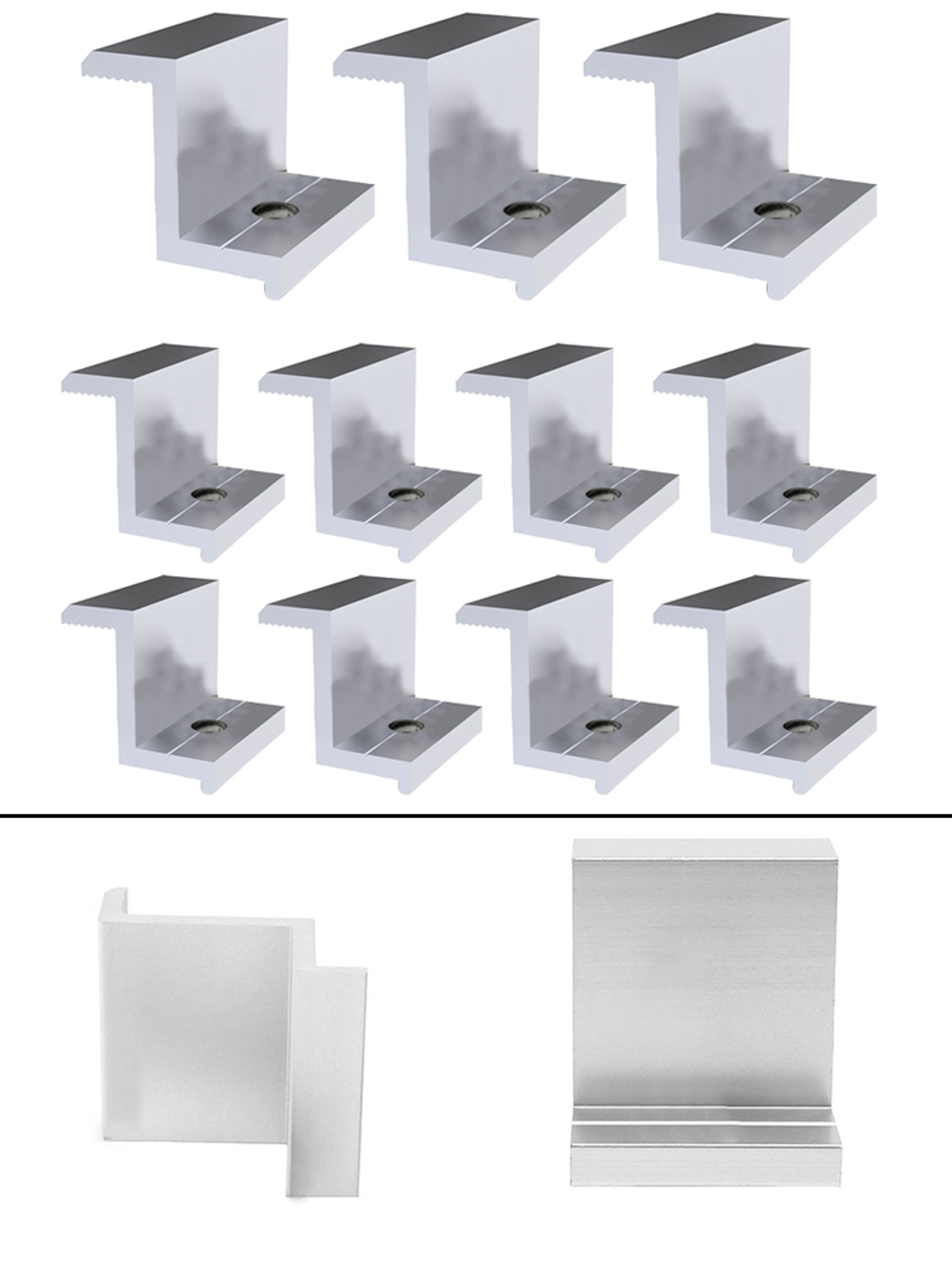 AluminumAlloy Solar Photovoltaic Brackets Clamp For Solar Panel Racking End Clamps 2