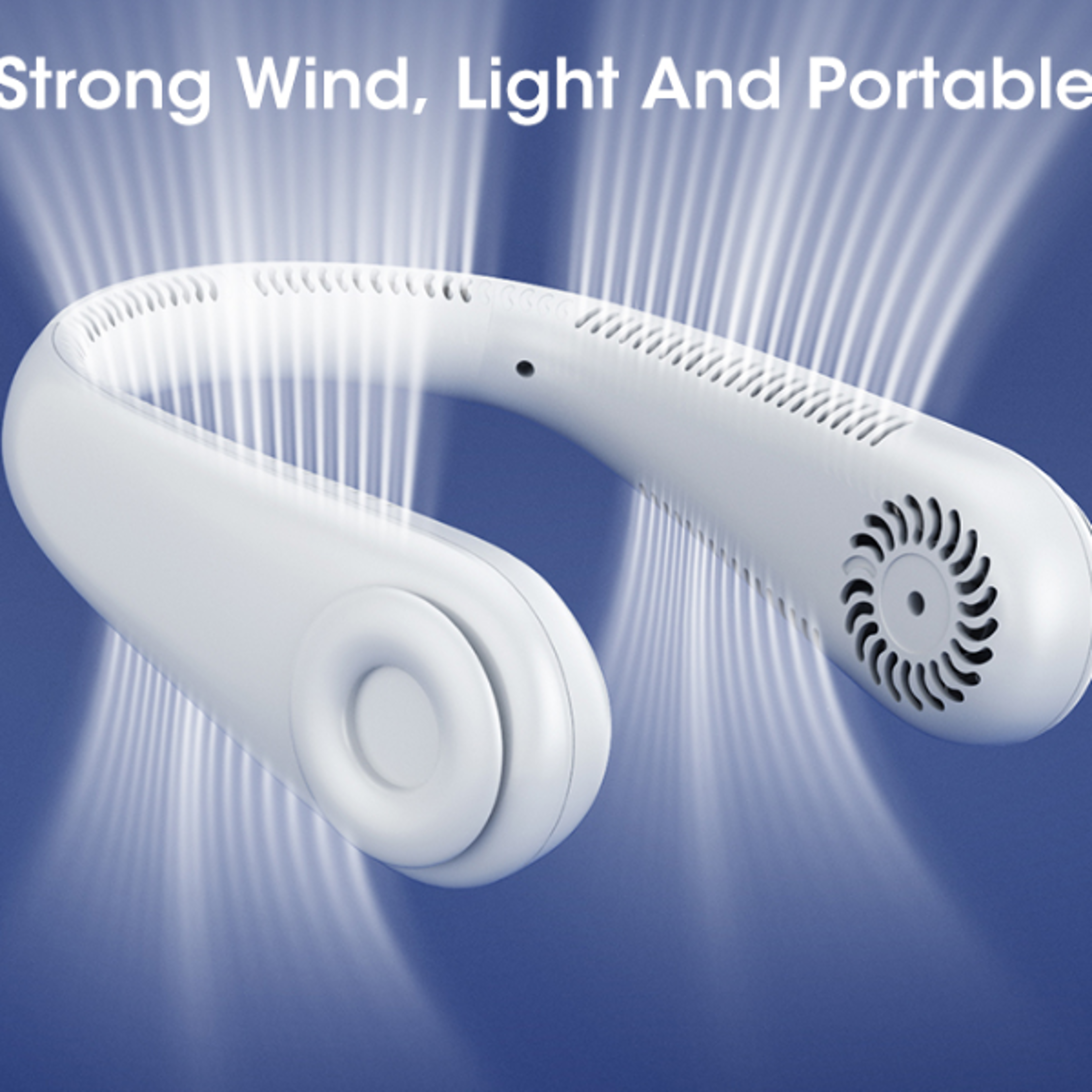 Portable USB Rechargeable Hands Free Bladeless Neck Fan Power Bank for Outdoor Travel Sports Home Of