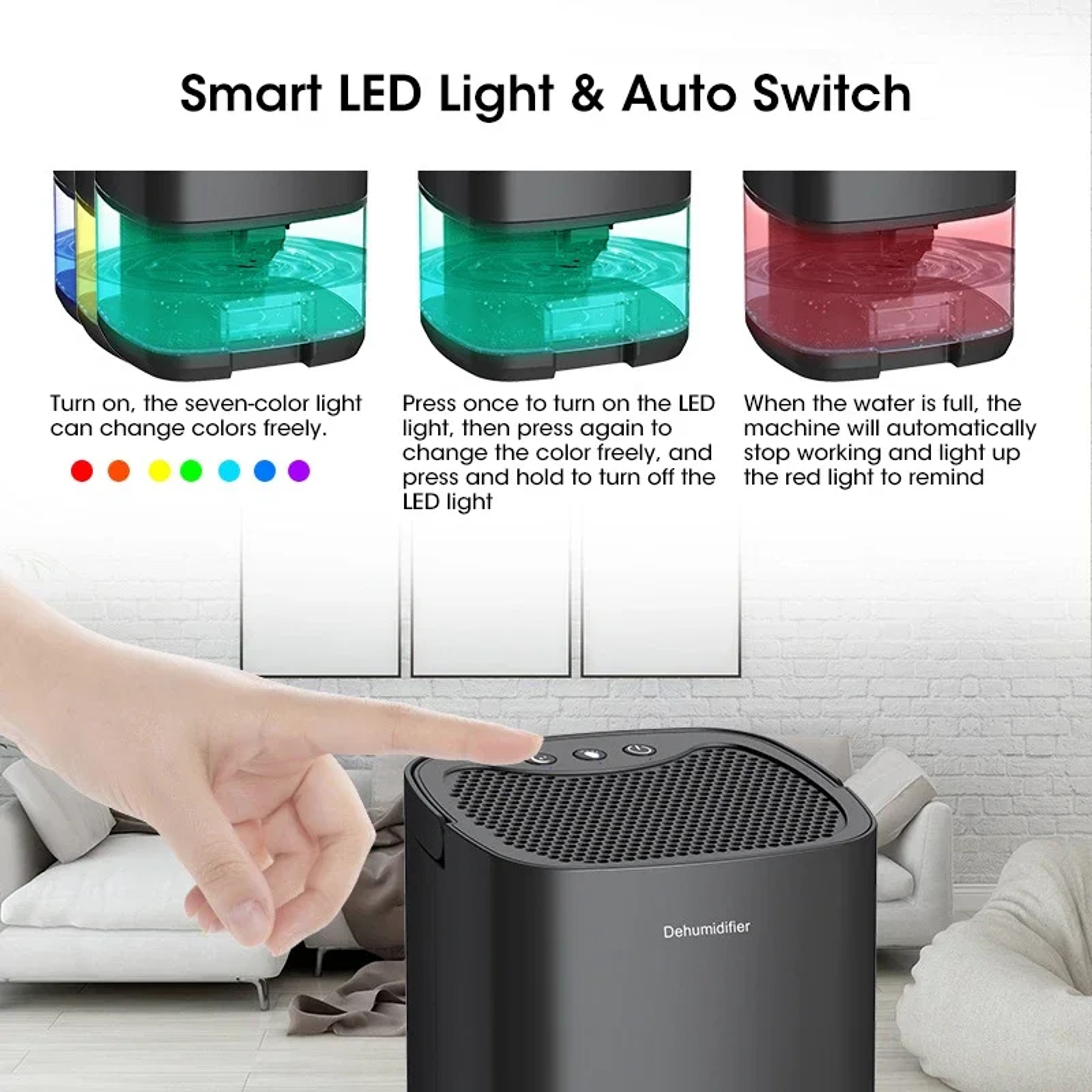 Smart Mini Dehumidifier Household Air Filter Silent Bedroom Office Moisture Absorption Small Deodor 6