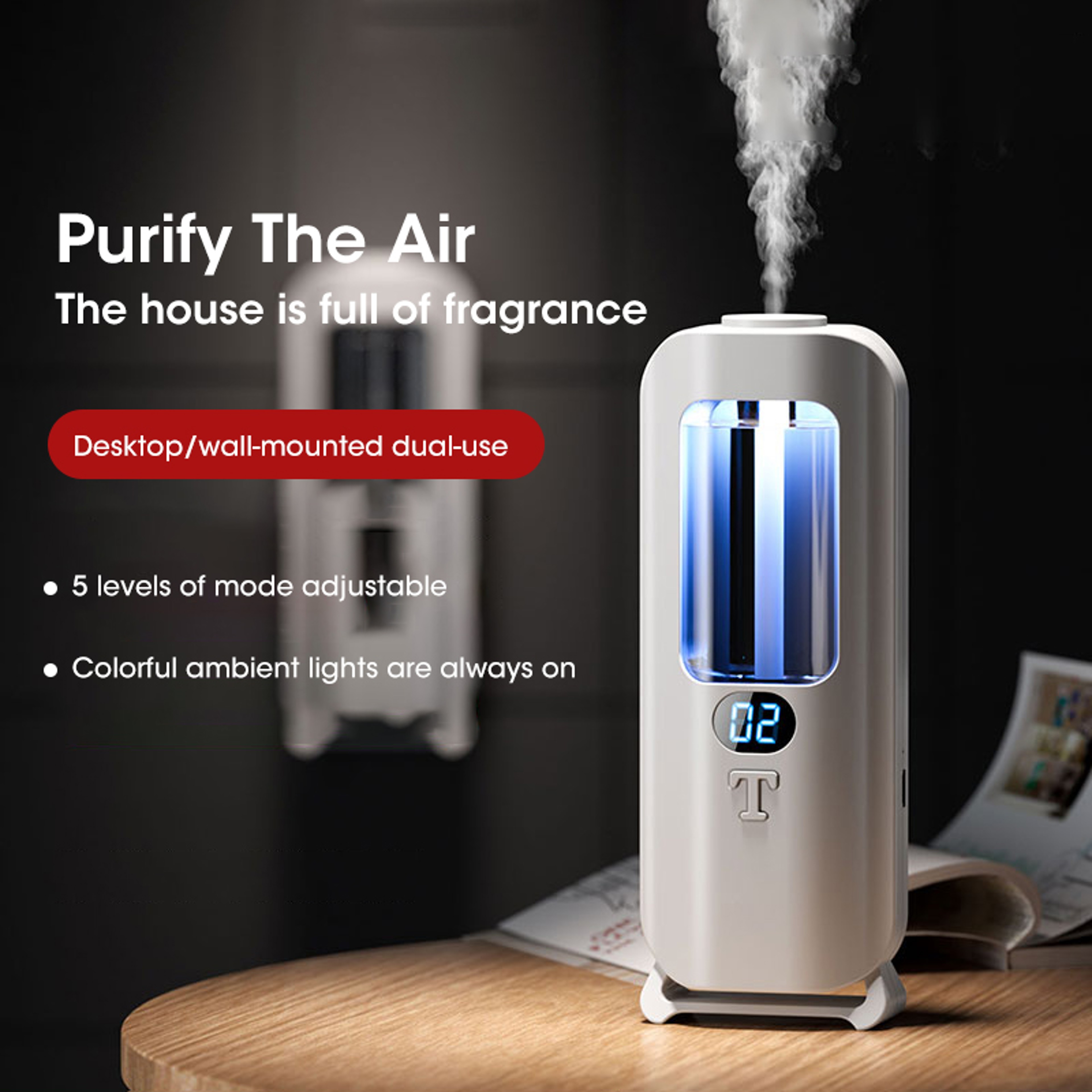 USB Fragrance Spray Machine Desktop Odor Remover Portable Vehicle Mounted Air Humidifier Aromathera 3