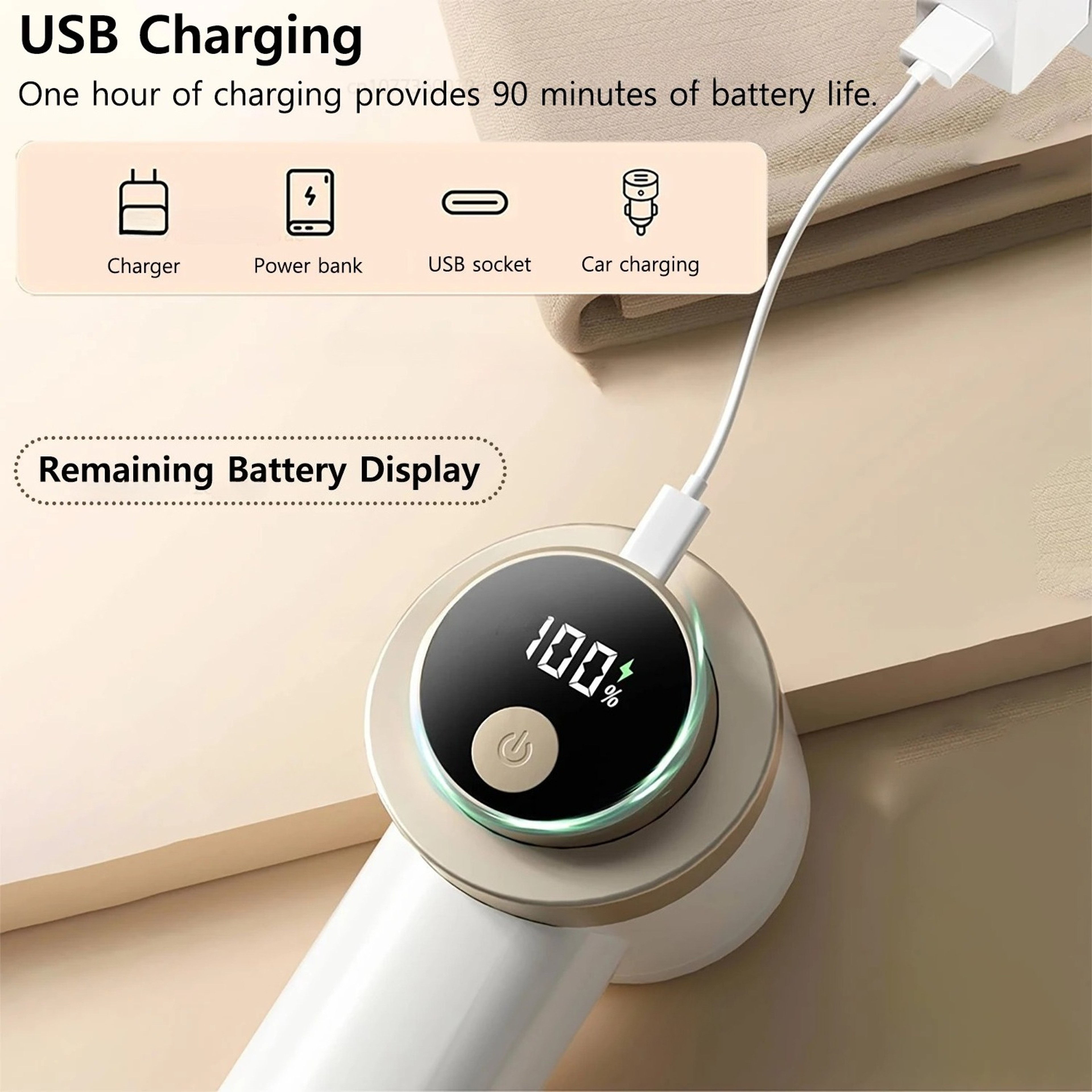 Clothing Shaver Digital Display, Fully Automatic Hair Ball Trimmer, Clothes Lint Remover, Hair Remover for Household Use – view 4