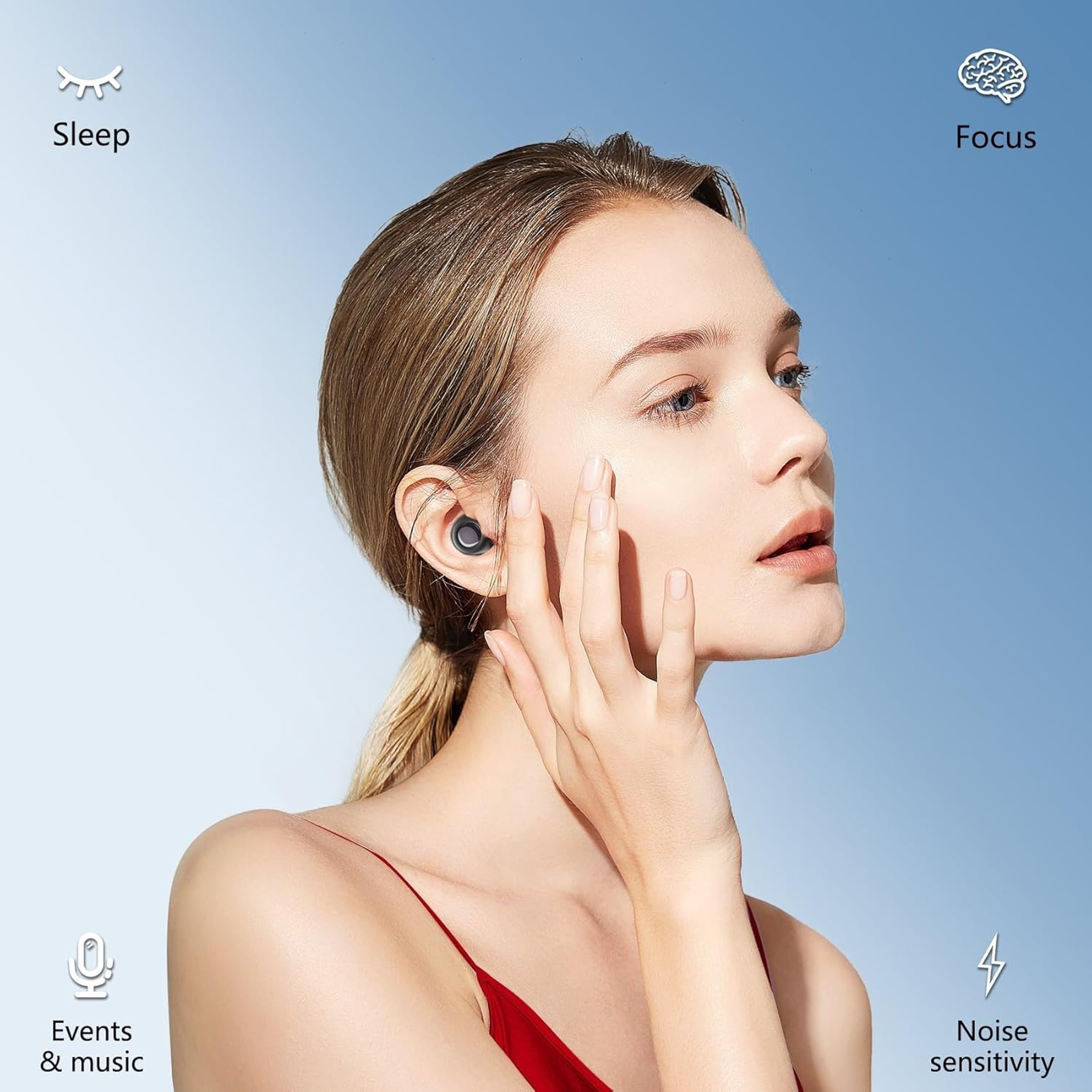 Noise Cancelling Ear Plugs Silicone Ear Plugs For Sleeping Concerts Traveling Studying Focus Reusab 1