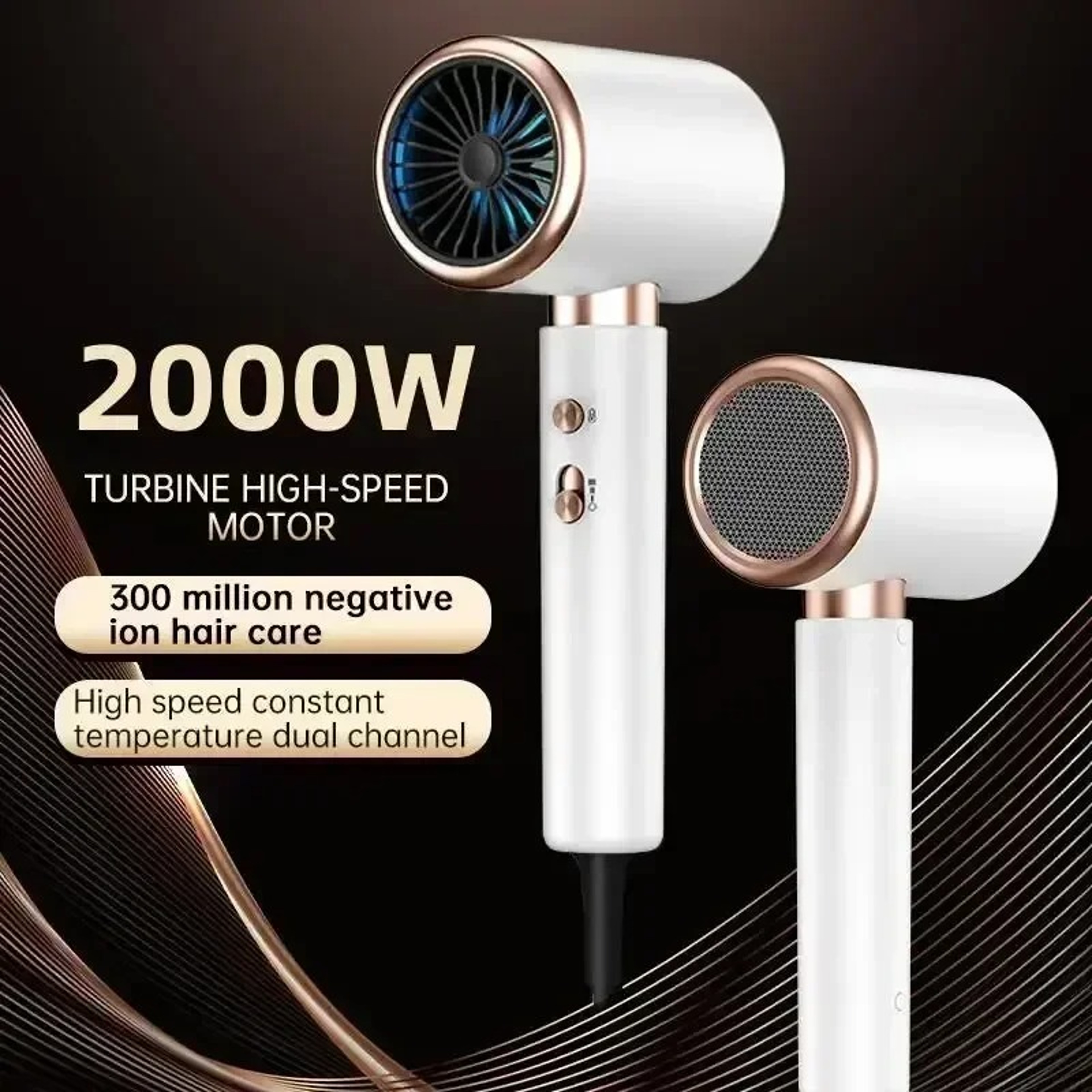 Ionic Hair Dryer Professional Blow Dryer Speed Dual Temp Low Noise Lightweight For Daily Home Use 0