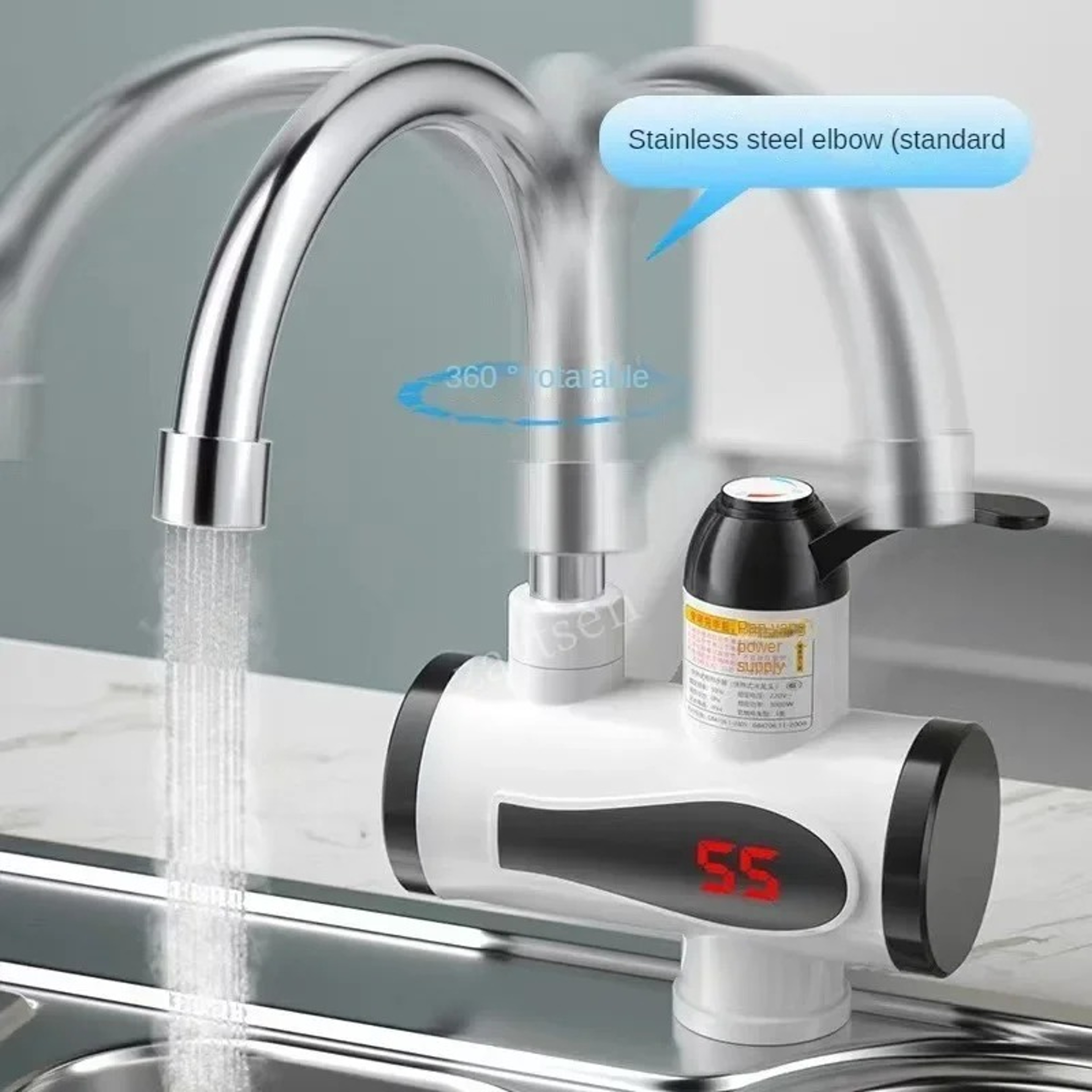 Instant Heating Tankless Electric Water Heater Kitchen Faucet For Hot And Cold Water 3