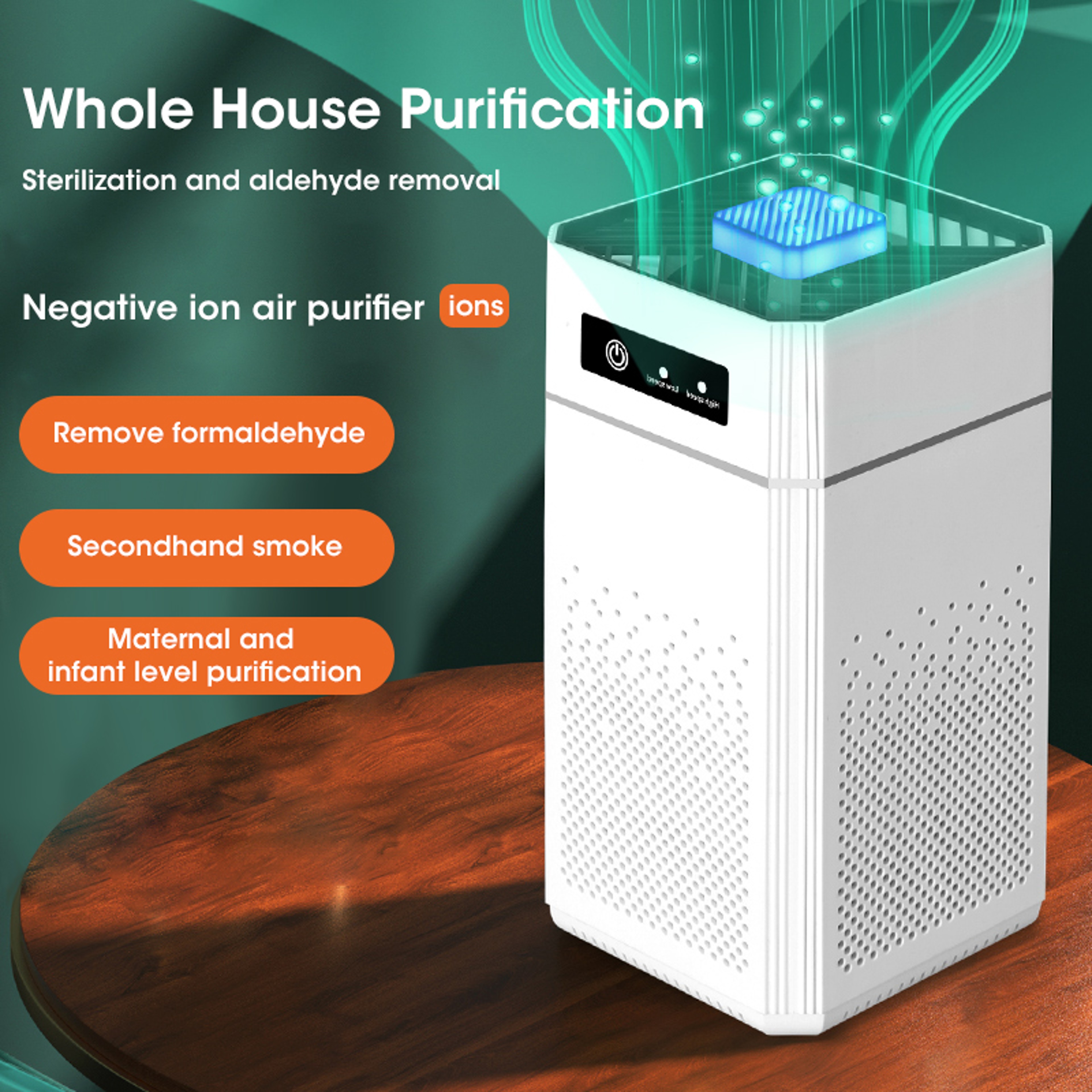HEPA Air Purifier Portable with Negative Ion Technology for Bedroom, Home, Car, Smoke Odor Eliminator. – view 1