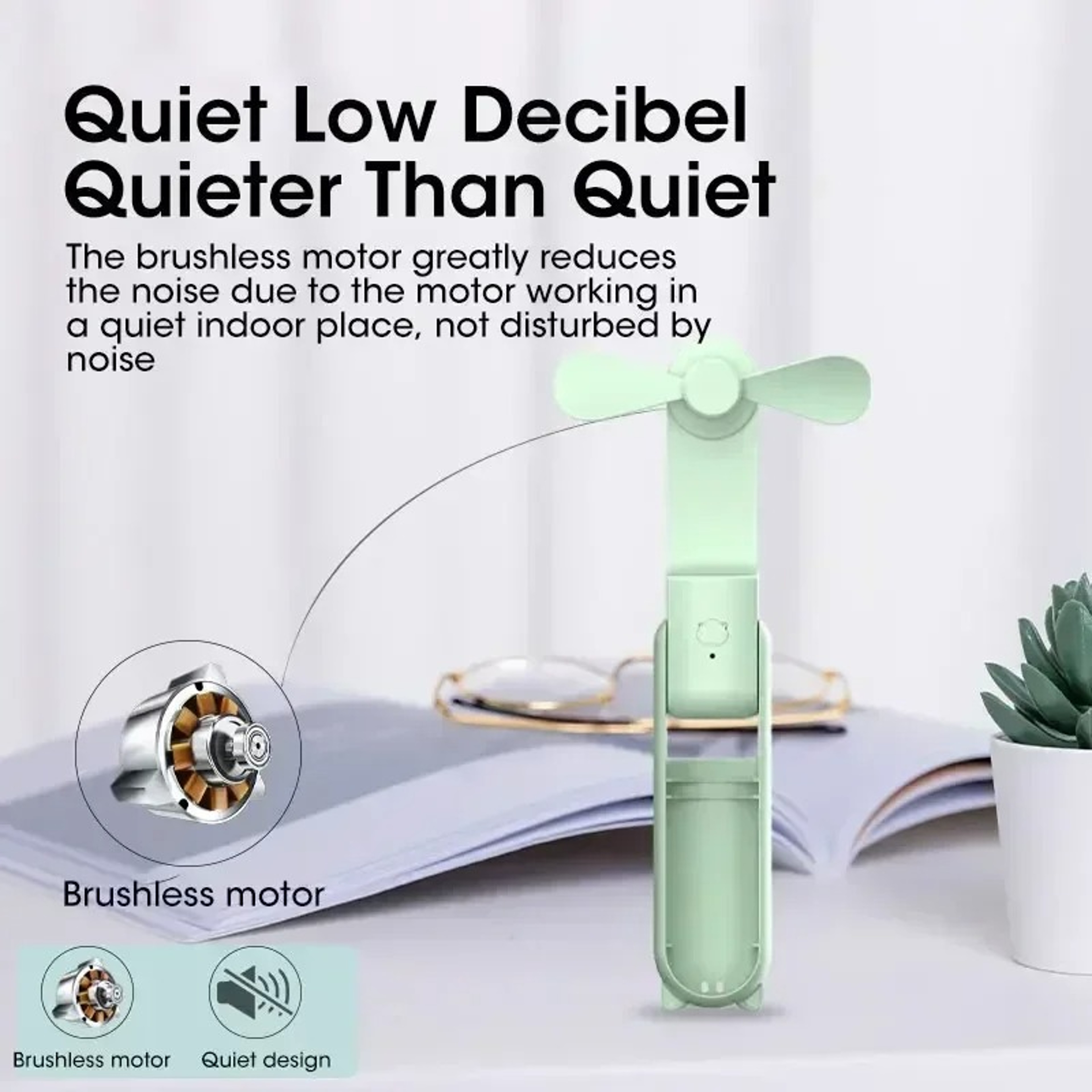 Dual Cooling Mini Fan USB Rechargeable Handheld Fan Folding Fan With Power Bank For Outdoor Travel  2