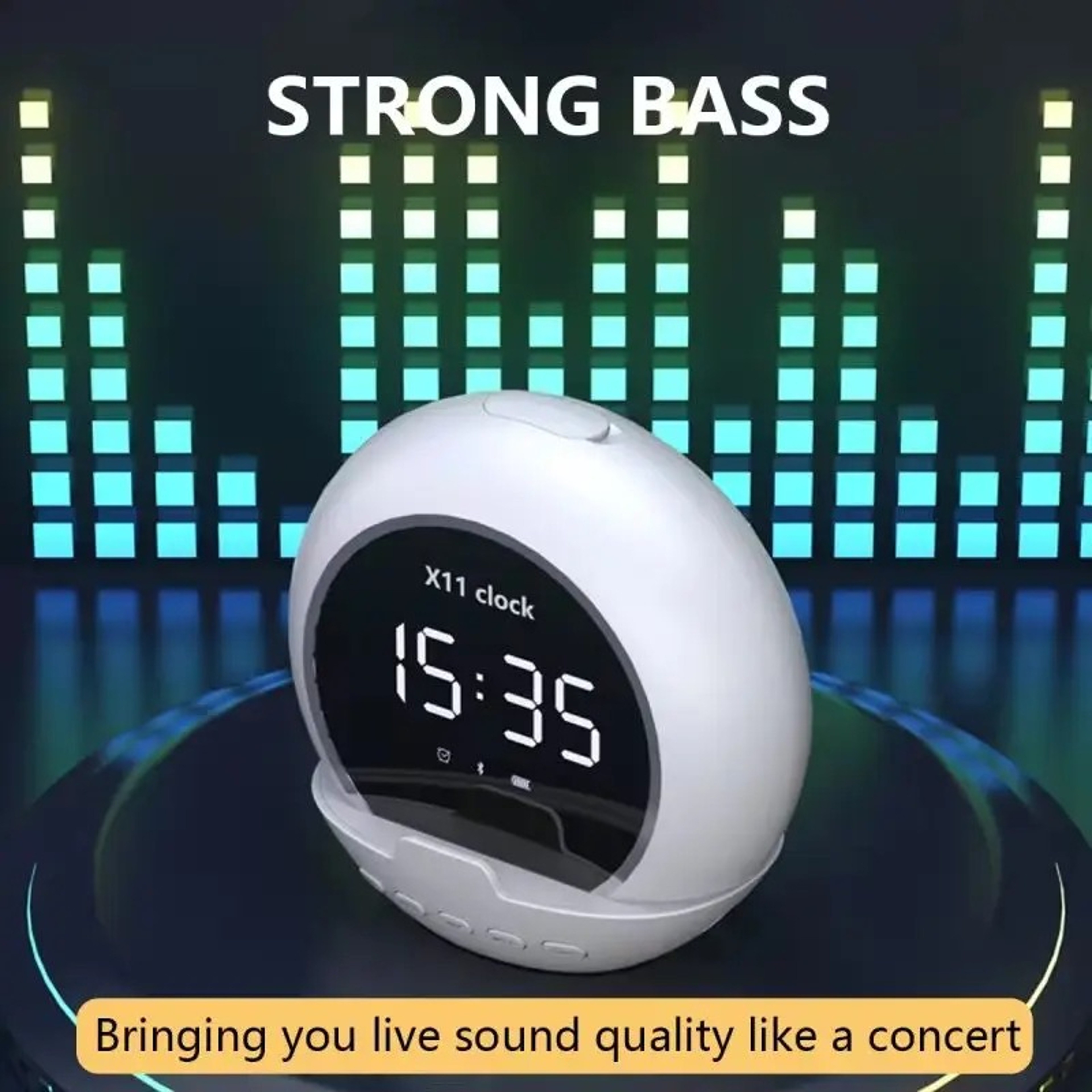Wireless Speaker and Alarm Clock, Multifunctional Digital Music Device for Home, Travel, and Sports, Small Size – view 3