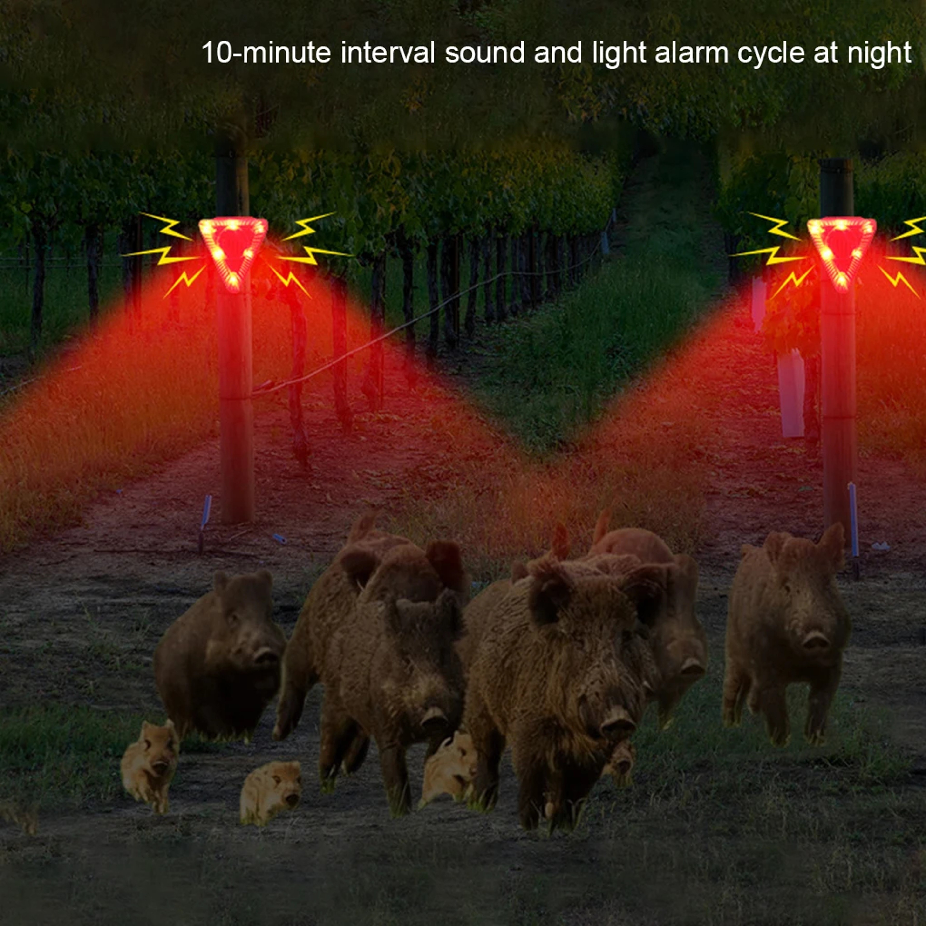 Dog Barking Sound Outdoor Alarm With LED Flashing Strobe Light For Home Villa Farm Barn Security 3