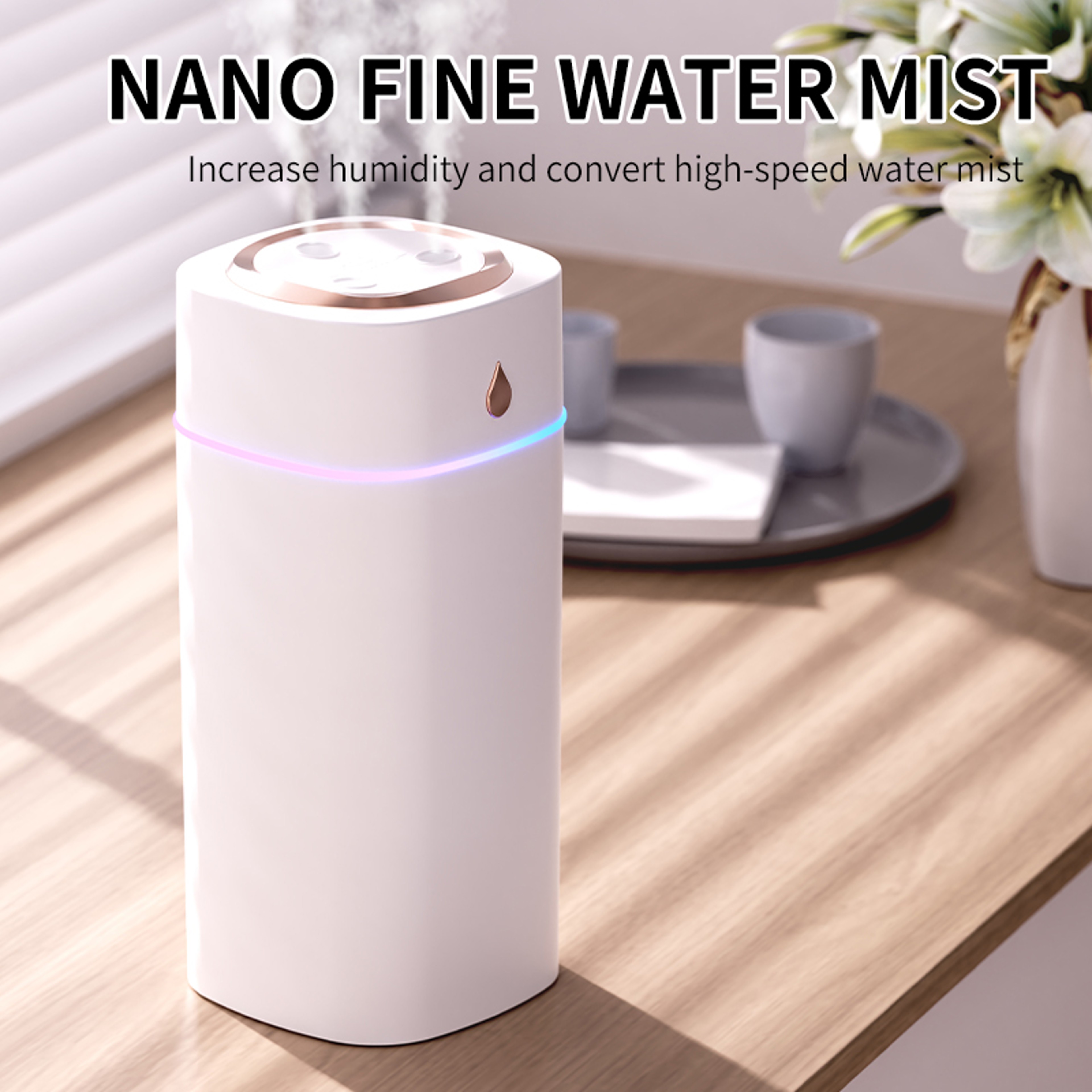 Triple Misting USB Humidifier For Bedroom Dormitory Office Use 2