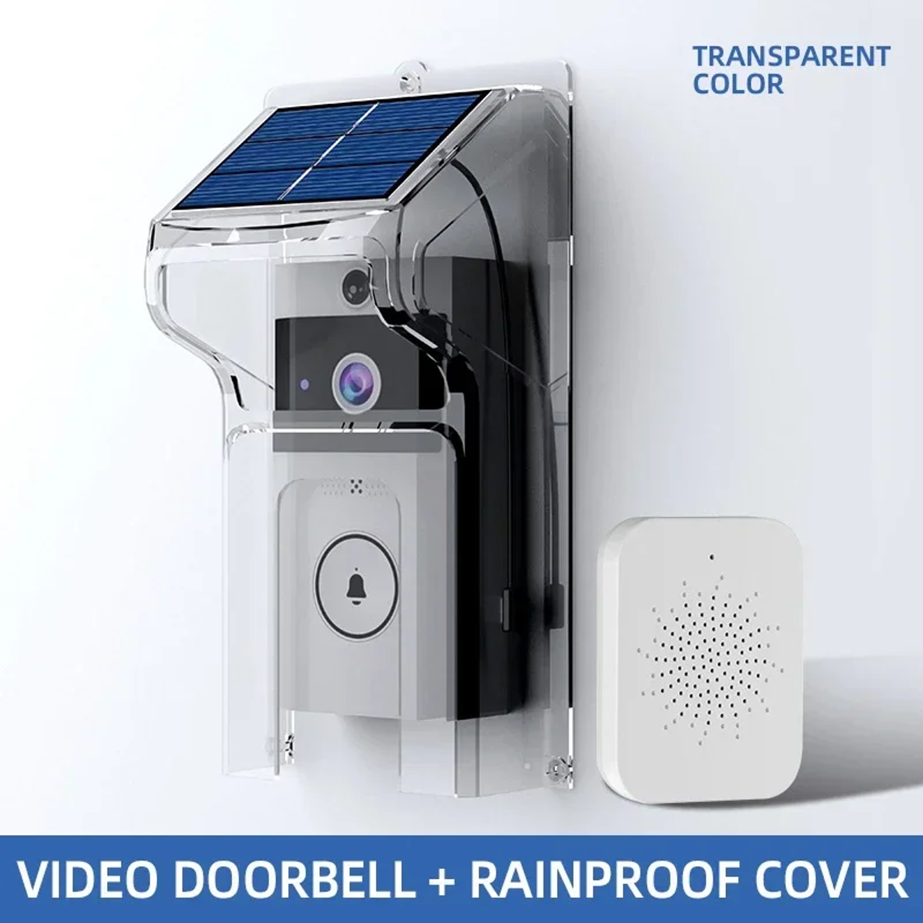 Wireless Video Doorbell Intercom System Surveillance Camera Solar Rain Cover Long Standby Security 3