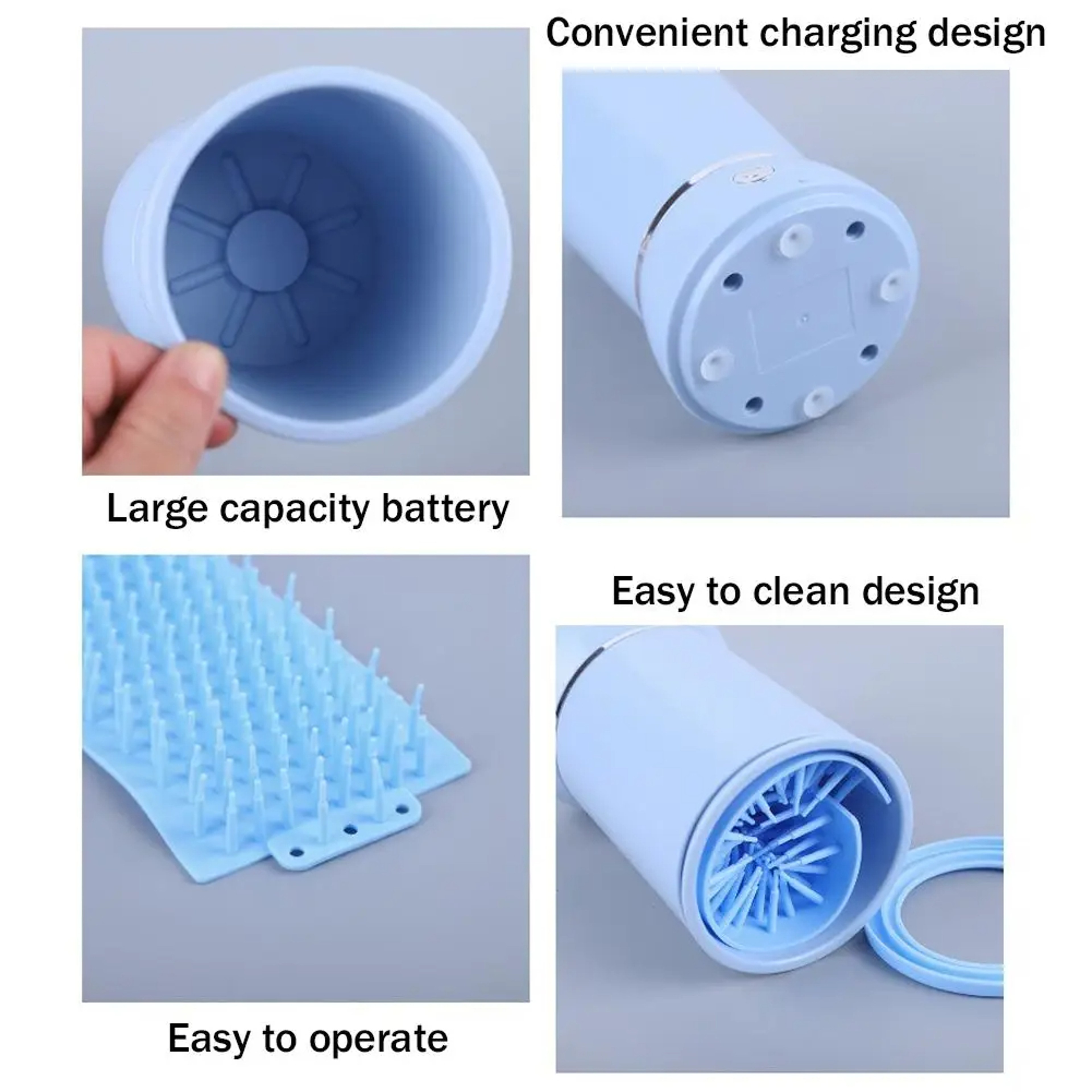 USB Rechargeable Automatic Portable Dog Paw Washer Electric Cleaner and Massager for Small to Medium Dogs and Cats – view 6