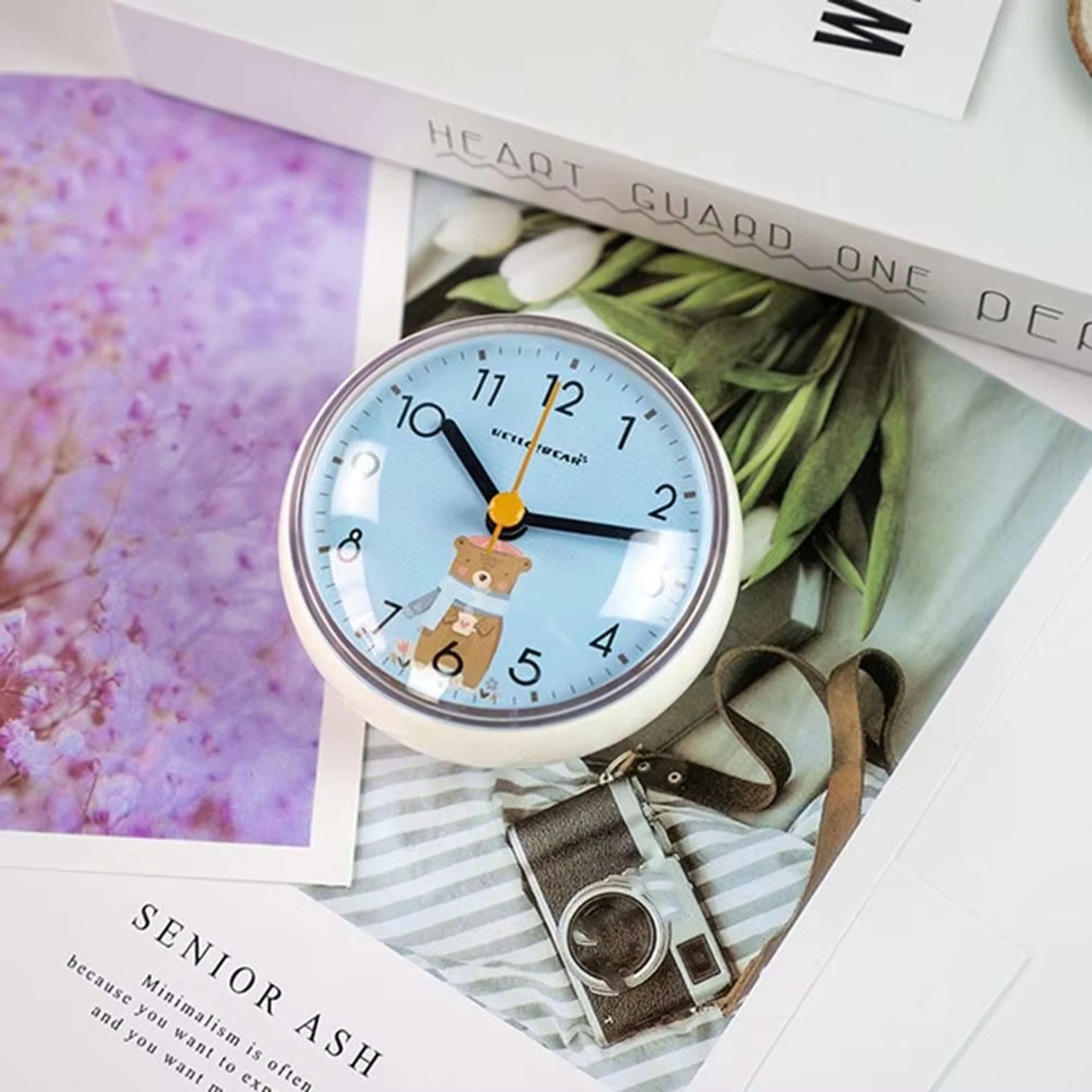Art Mini Sucker Design Wall Clock for Kitchen Living Room Minimalist Shower Clock Home Decor – view 3