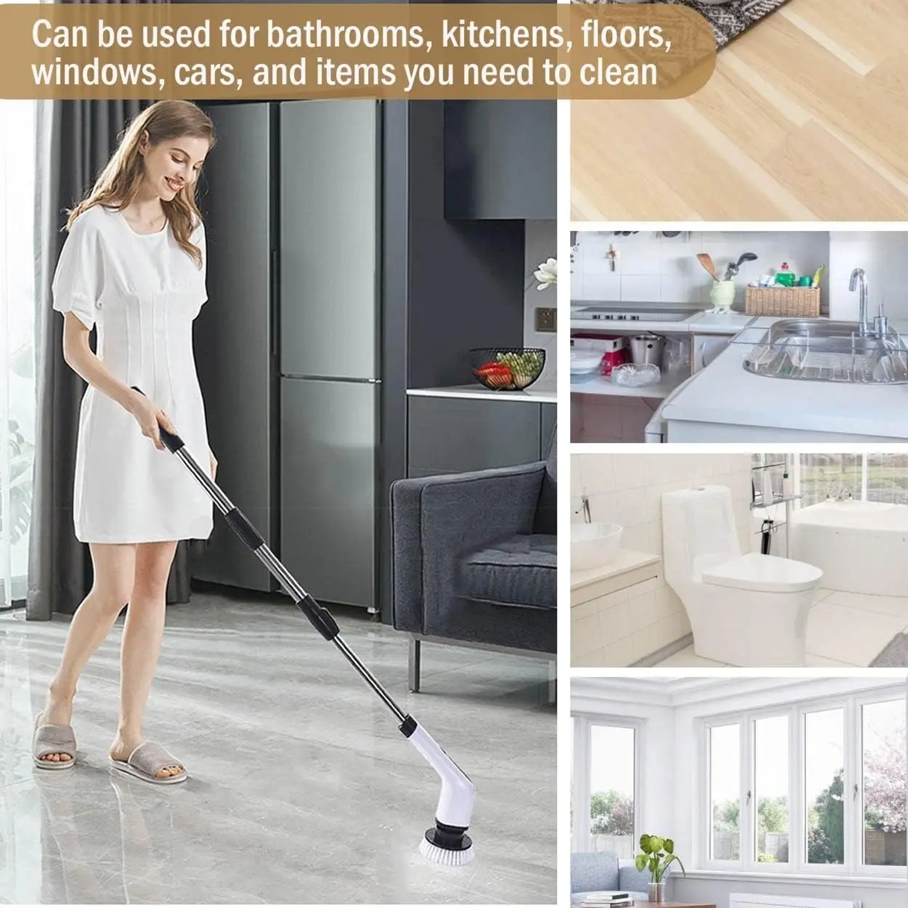 Cordless Electric Spin Scrubber For Bathroom Toilet Kitchen Power Brush For Stain And Mold Removal 4