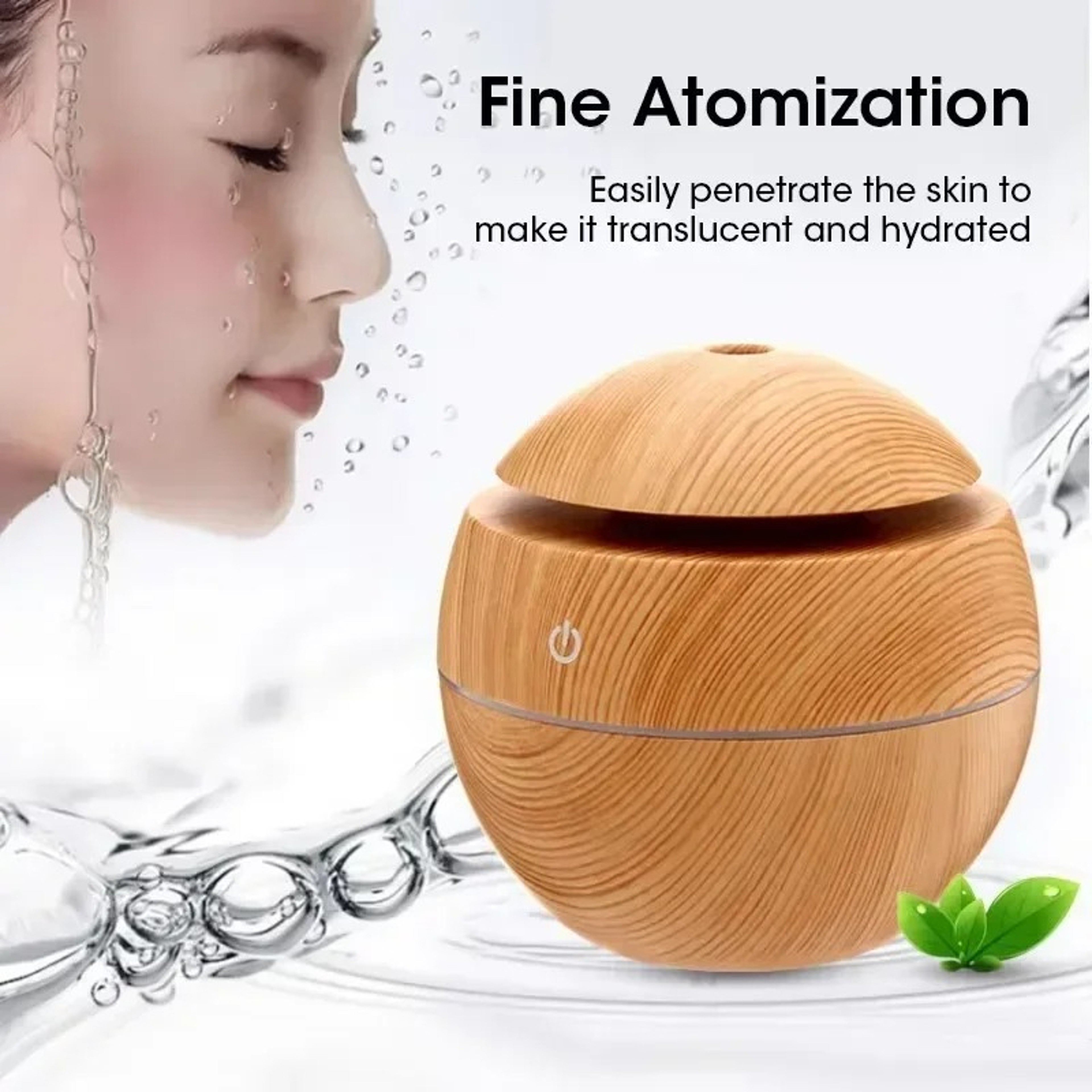 Wood Grain Air Humidifier USB Cool Mist Sprayer Mini Electric Humidifier for Bedroom Aromatherapy Diffuser – view 1