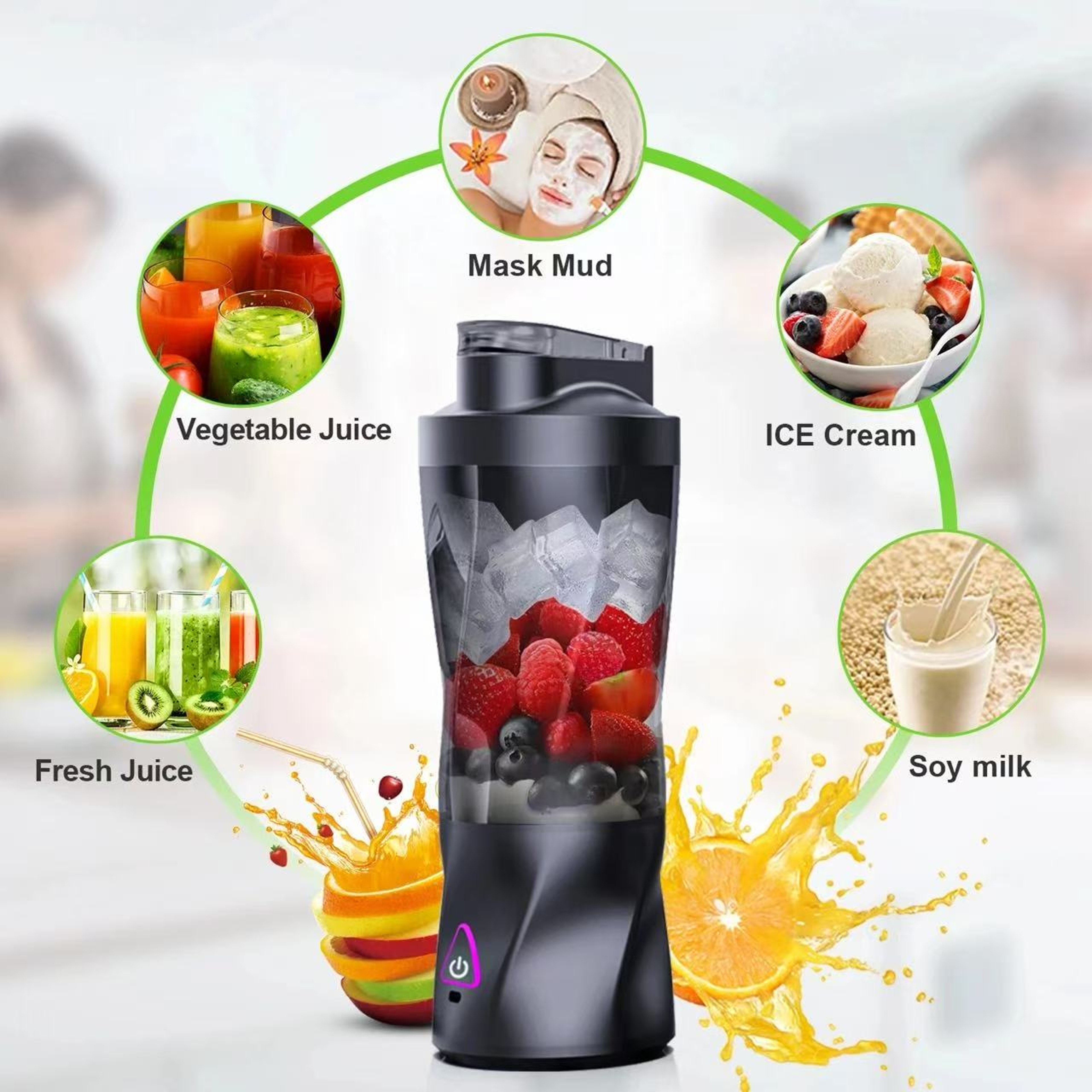 Portable Juicer Blender HighSpeed Fruit Mixer Rechargeable USB Wireless Grinder Large Capacity 0