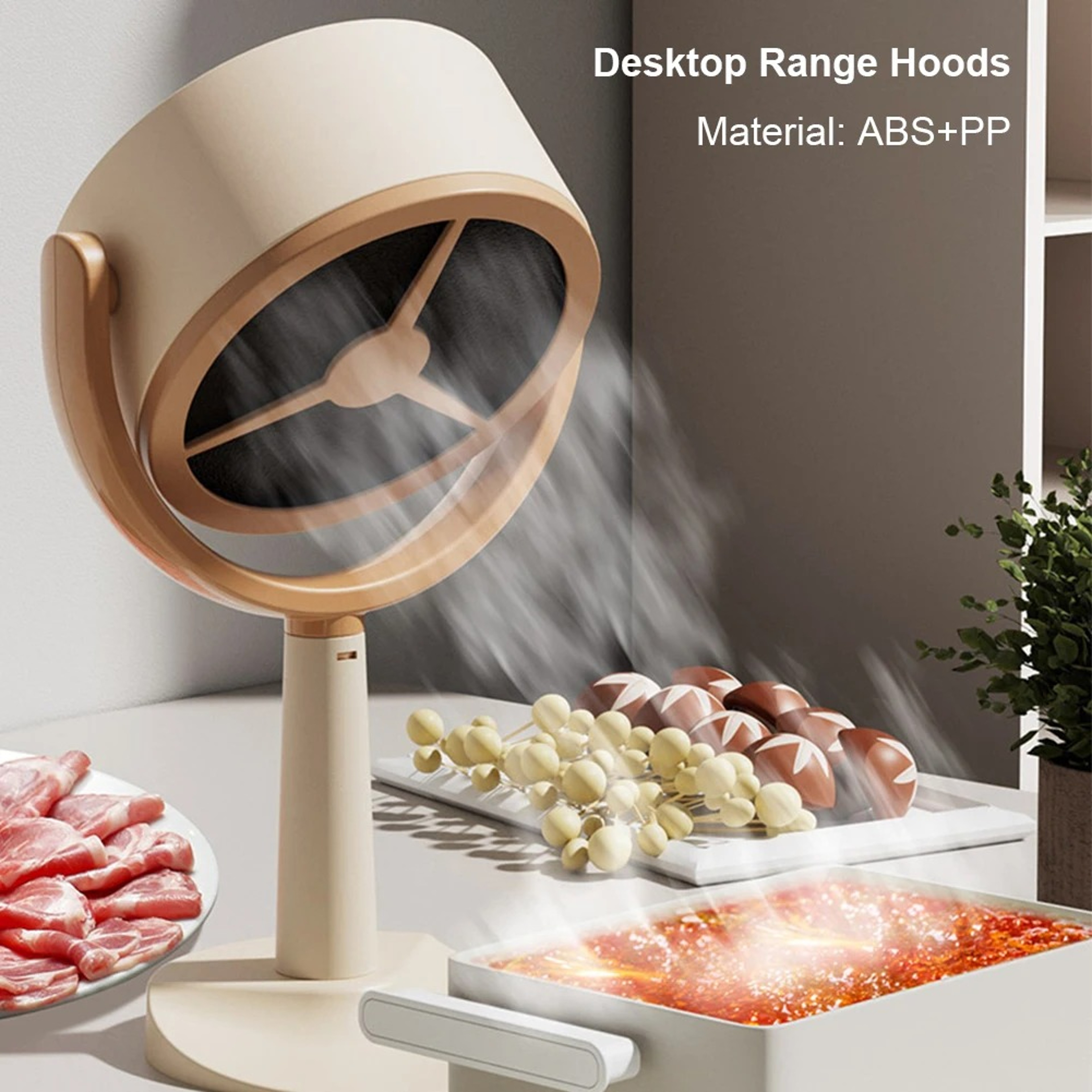 Portable Hot Pot Extractor Desktop Hood Adjustable Angle Cooking Extractor And Filter Sponge 2