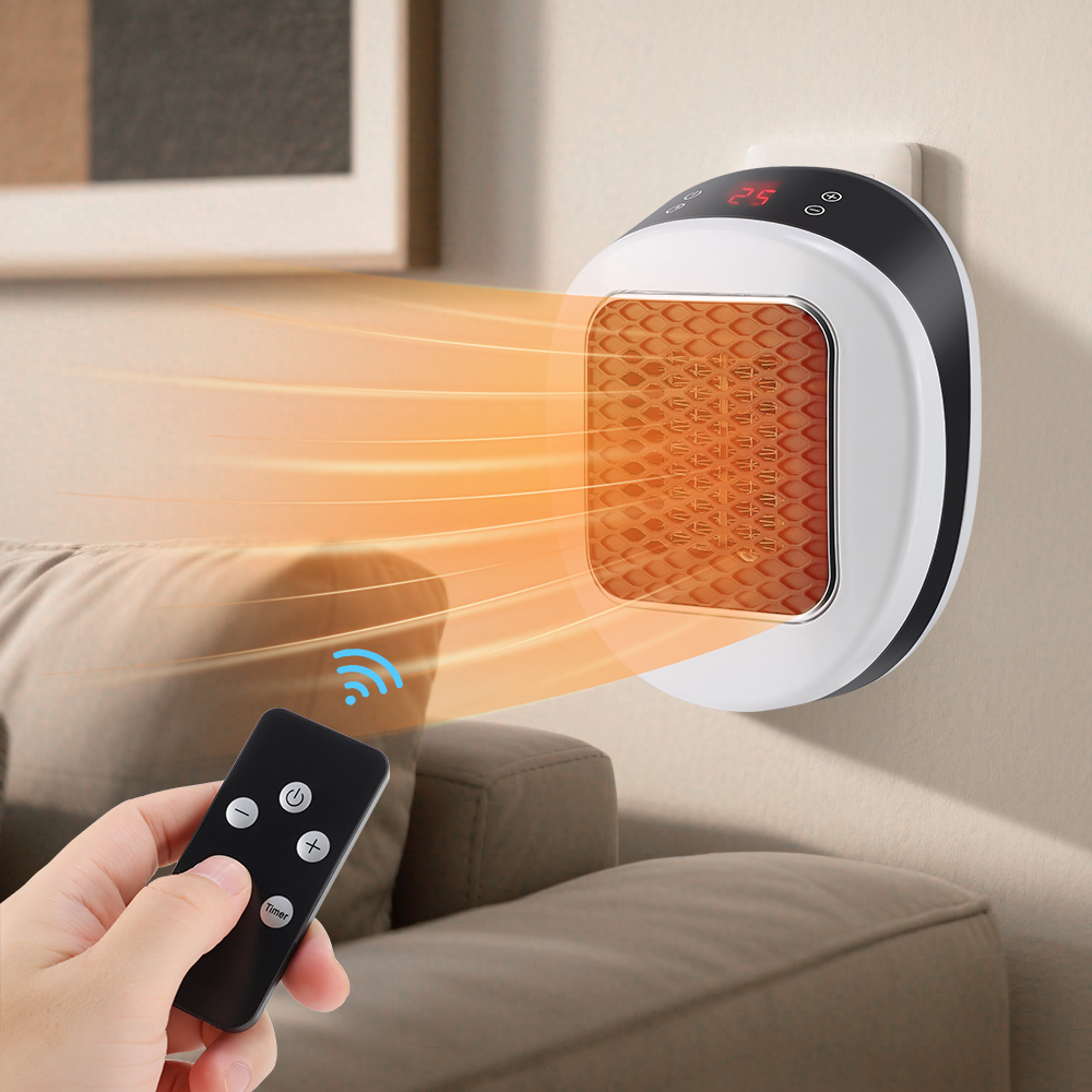 Portable Electric Heater Remote Control Wall Heater Home Heating Appliance For Winter Comfort 0