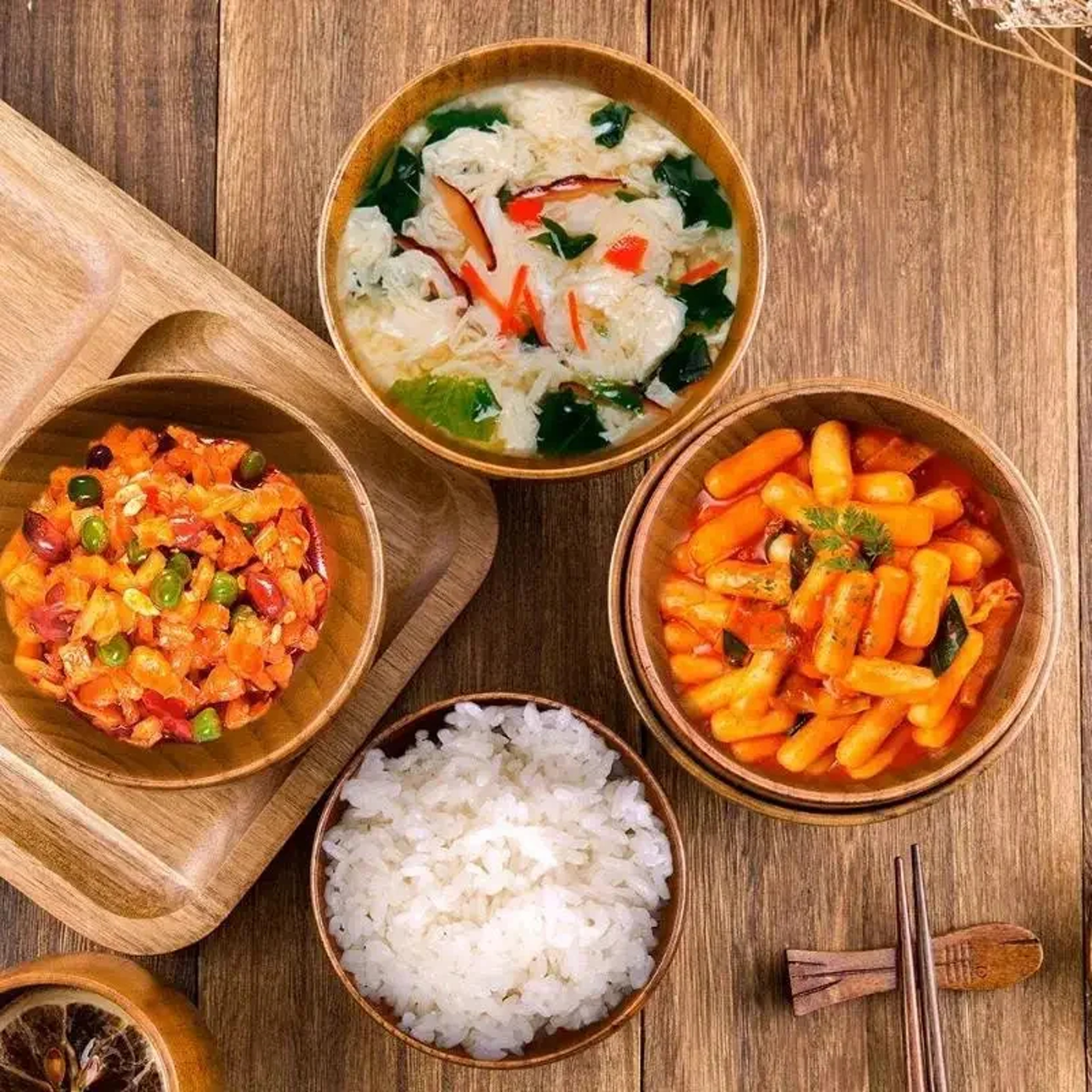 Wood Bowl Natural Wooden Soup Rice Salad Bowl Large Small Food Container Wooden Utensils For Kids T 3