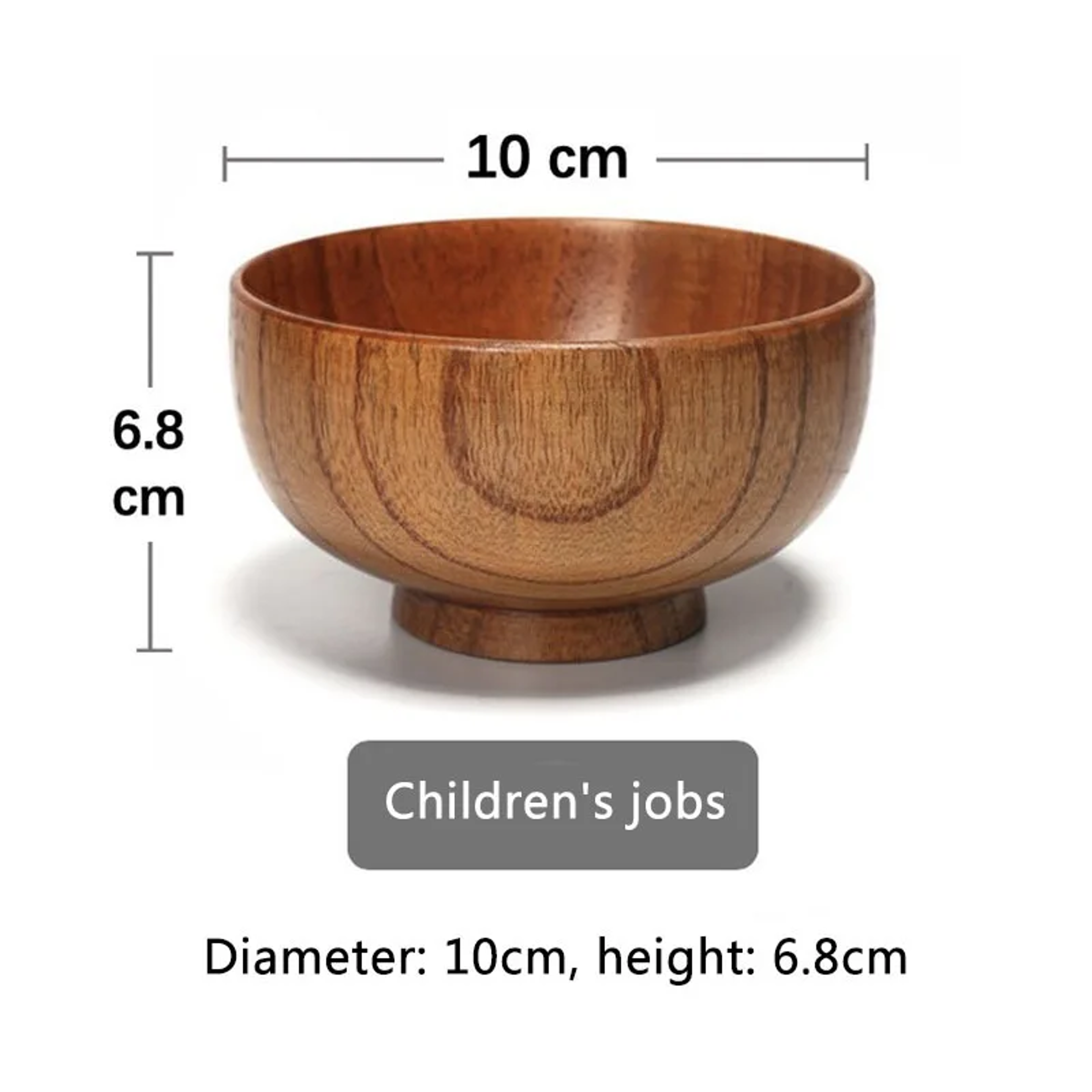 Wood Bowl Natural Wooden Soup Rice Salad Bowl Large Small Food Container Wooden Utensils For Kids T 5