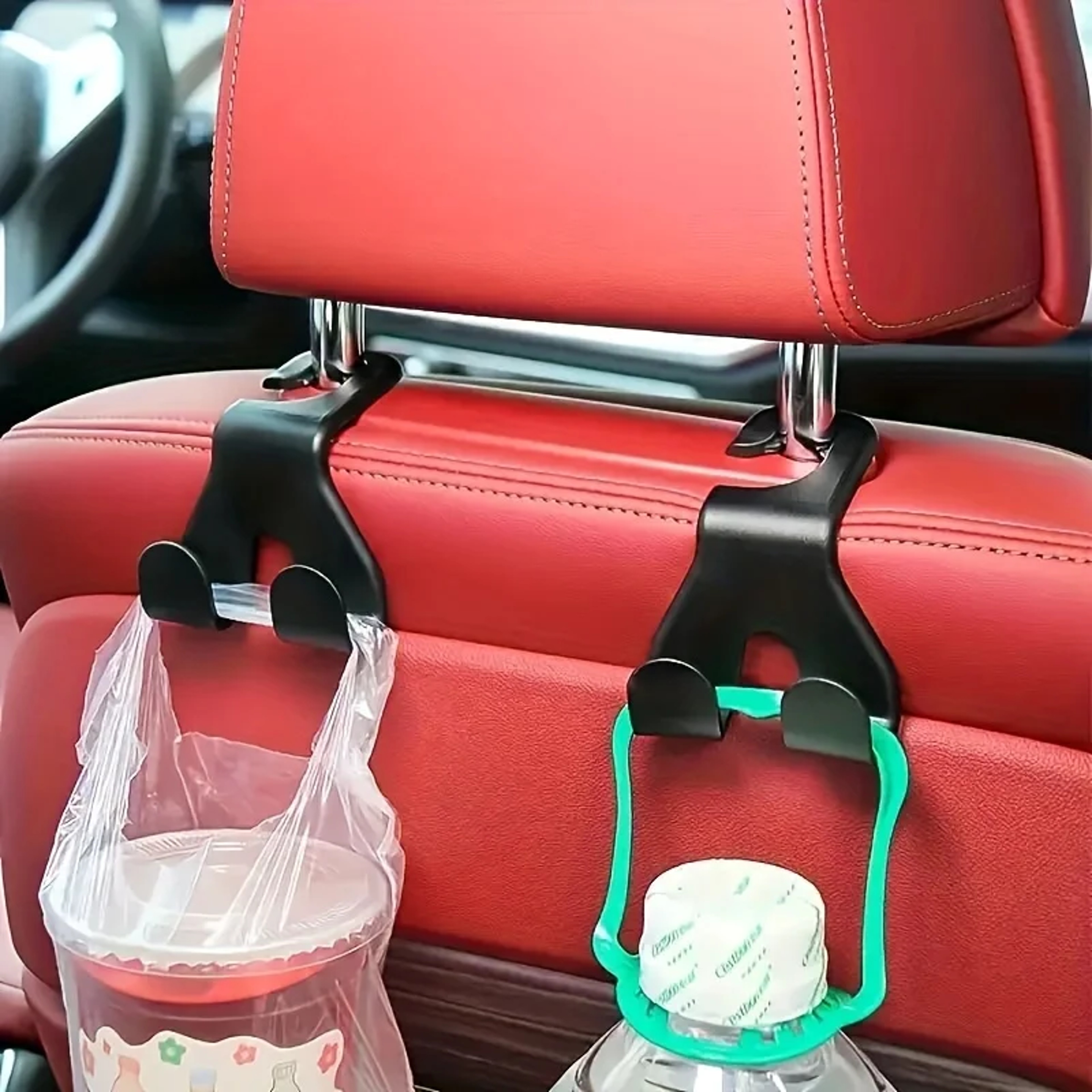 Space Saving Car Seat Back Hooks Durable ABS Design For Bags And Umbrellas 2
