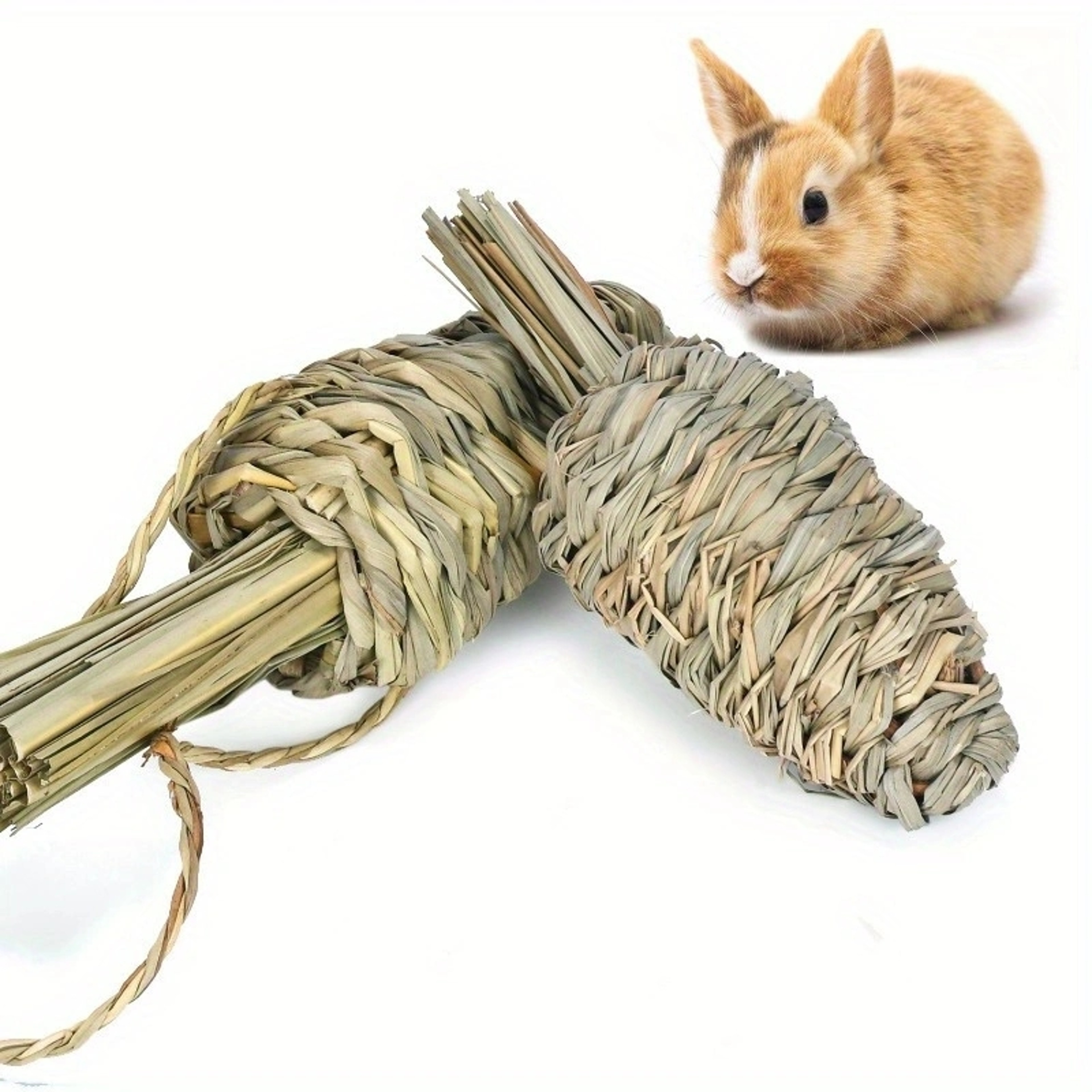 Natural Woven Grass Rabbit Chew Toys Bite Treat For Small Animals Guinea Pigs Hamster Teeth Grindin 2