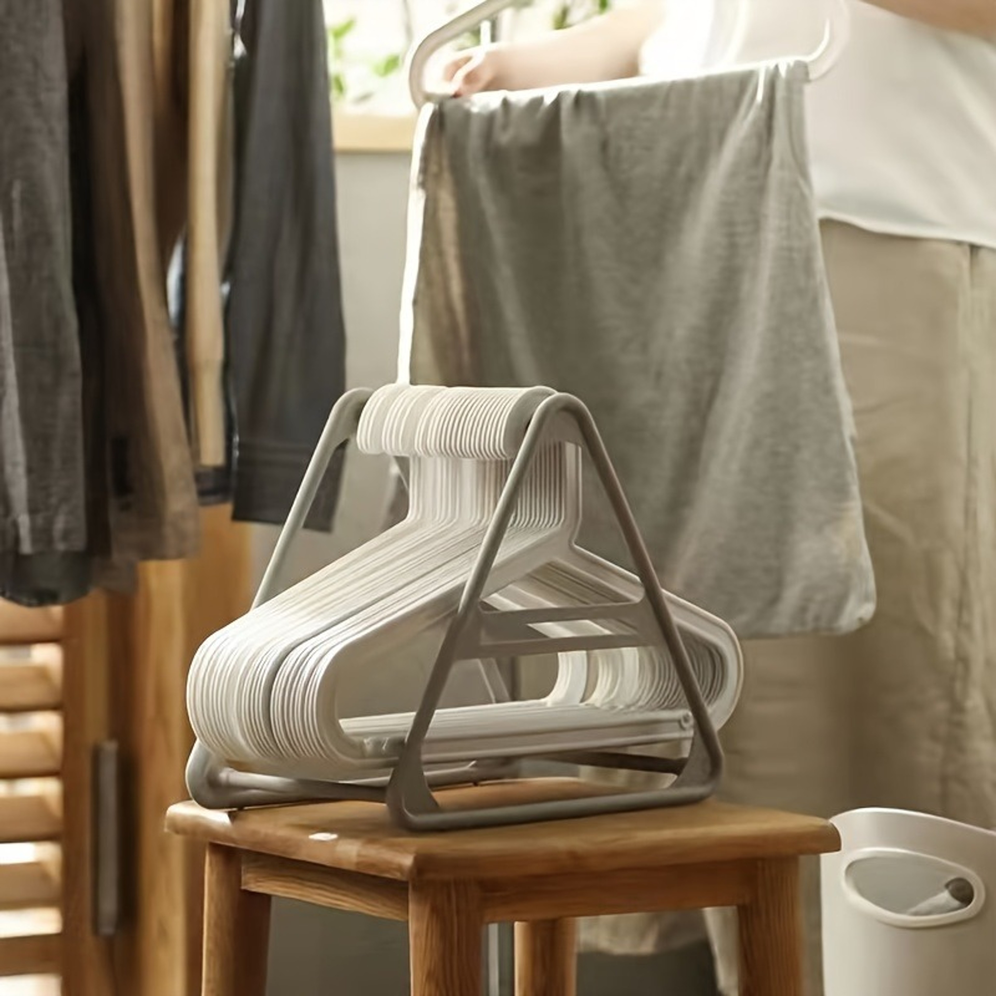 Multilayer Storage Rack Hanging Clothes Rack Household Organizer Clothes Hanger Storage Rod 3
