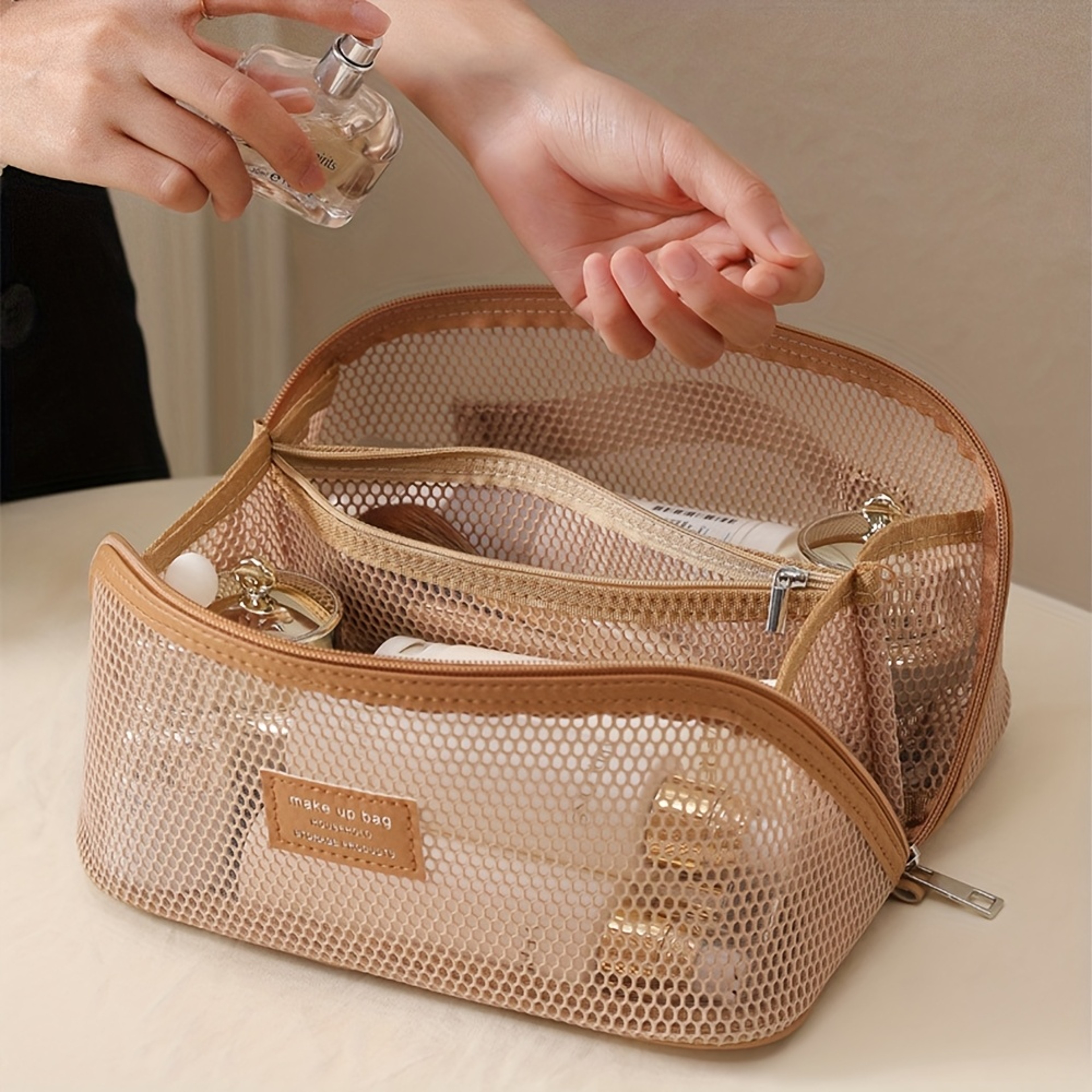 Cosmetic Makeup Organizer Bag Storage Pouch Toiletry Kit Luxury Case For Travel Zip 0