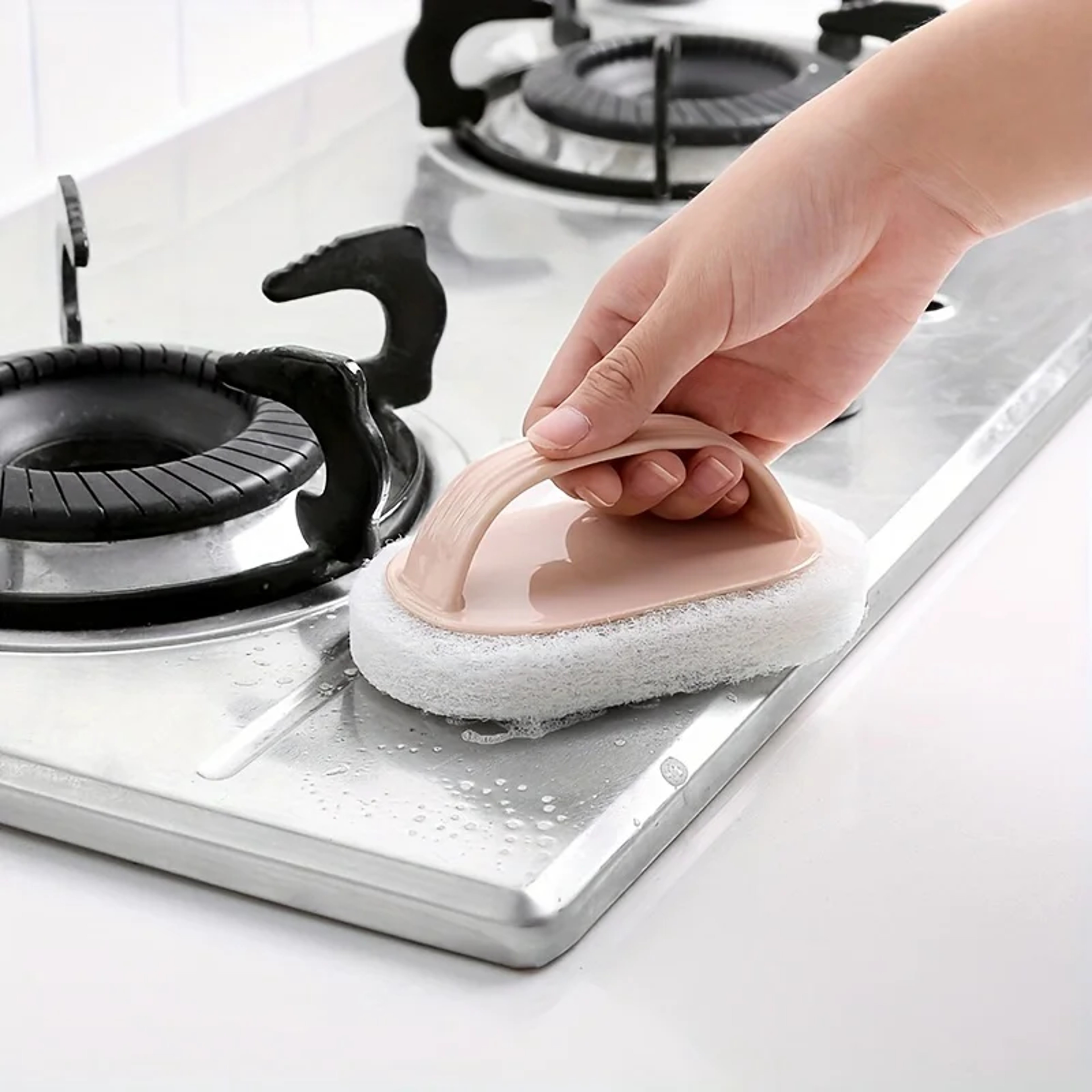 Plastic Bathroom Tile Cleaning Brush Magic Sponge Scrubber With Handle Window Cleaner Bathroom Acce 3
