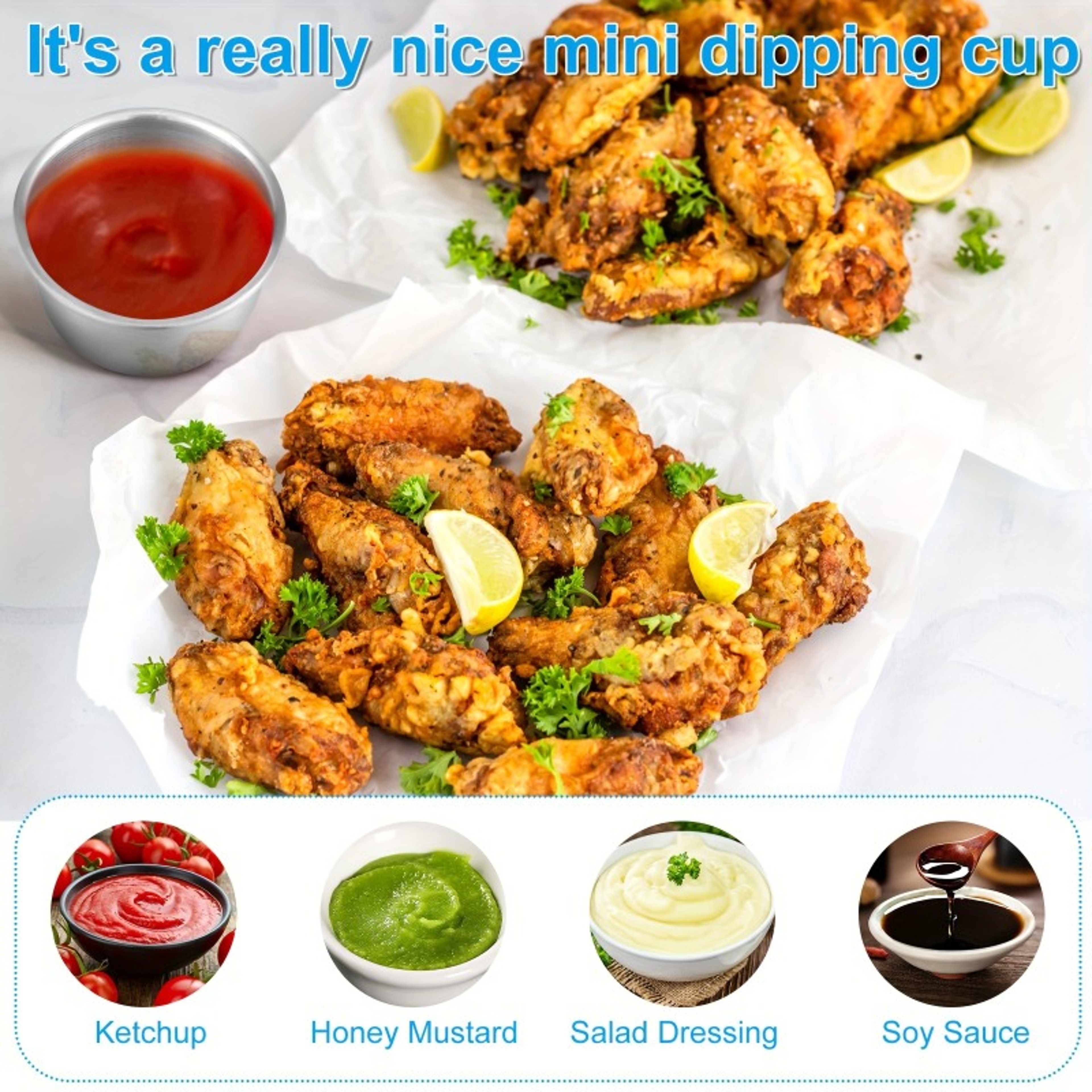 Mini Sauce Dipping Bowls Stainless Steel Sauce Cups For Dining 4