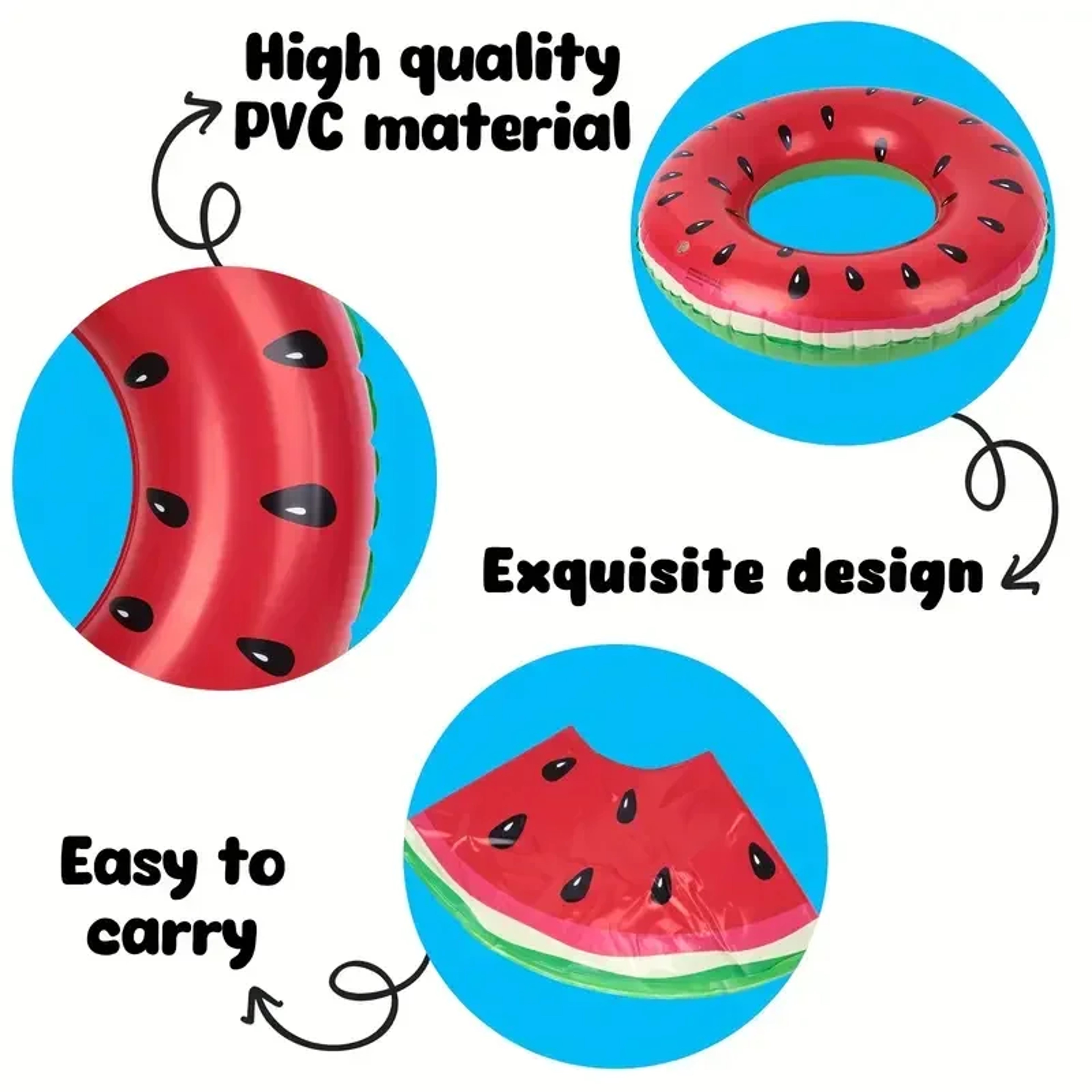 Inflatable Swimming Ring Fruit Design Inner Ring With AntiLeakage Valve Thick PVC Material 4