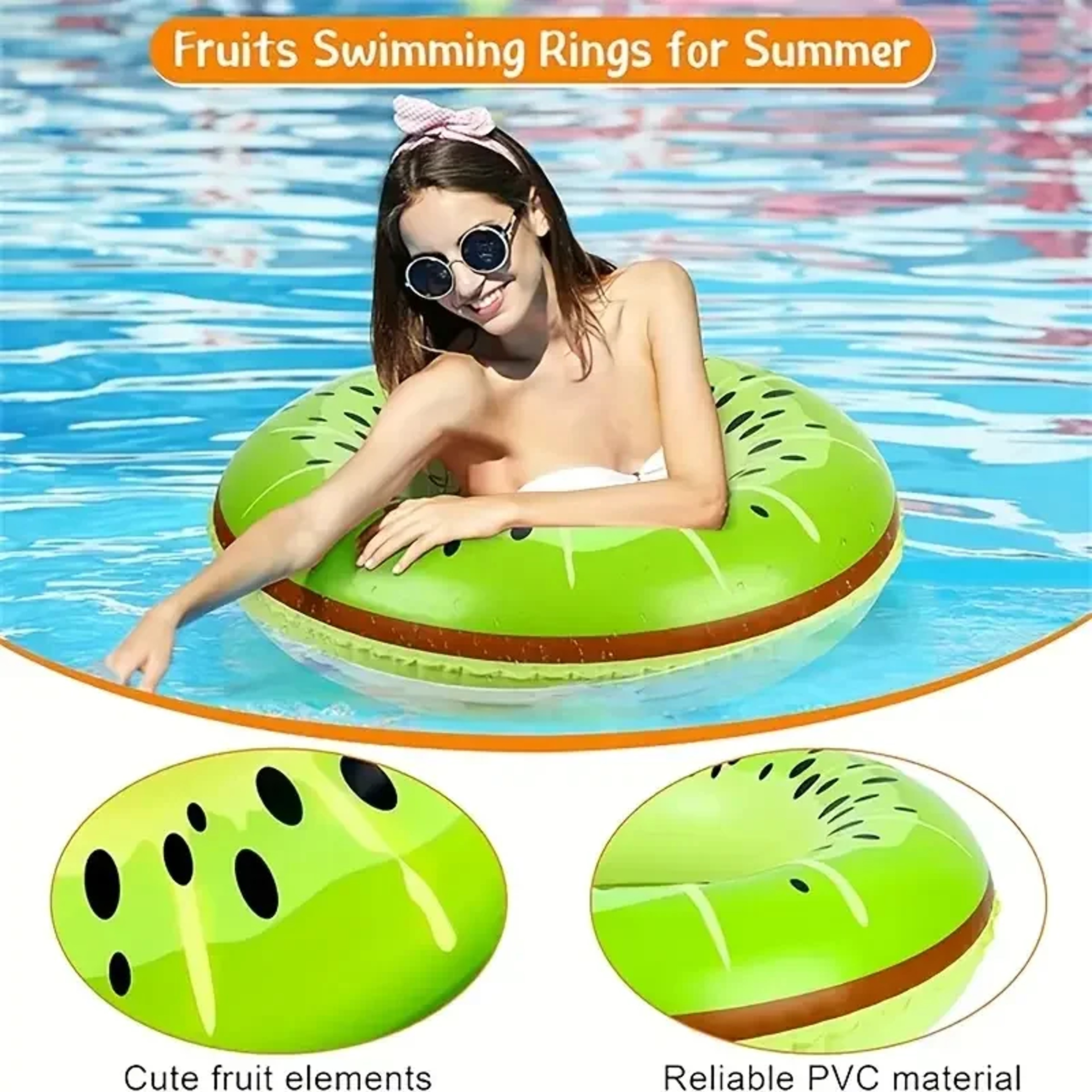 Inflatable Swimming Ring Fruit Design Inner Ring With AntiLeakage Valve Thick PVC Material 5