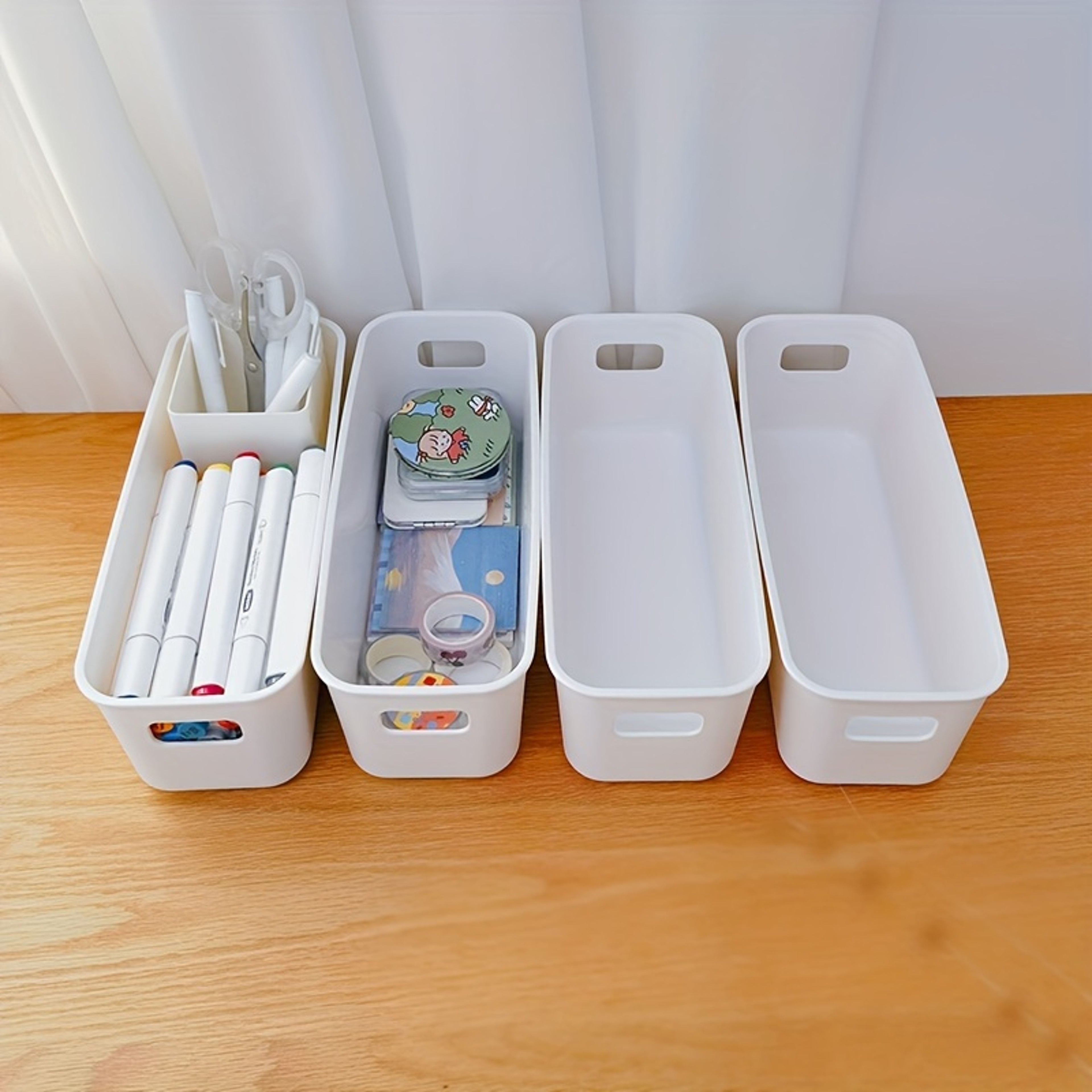 Plastic Storage Bins With Lids Organizer For Makeup Tools Desktop Storage Box Classic Style Lash Ac 3