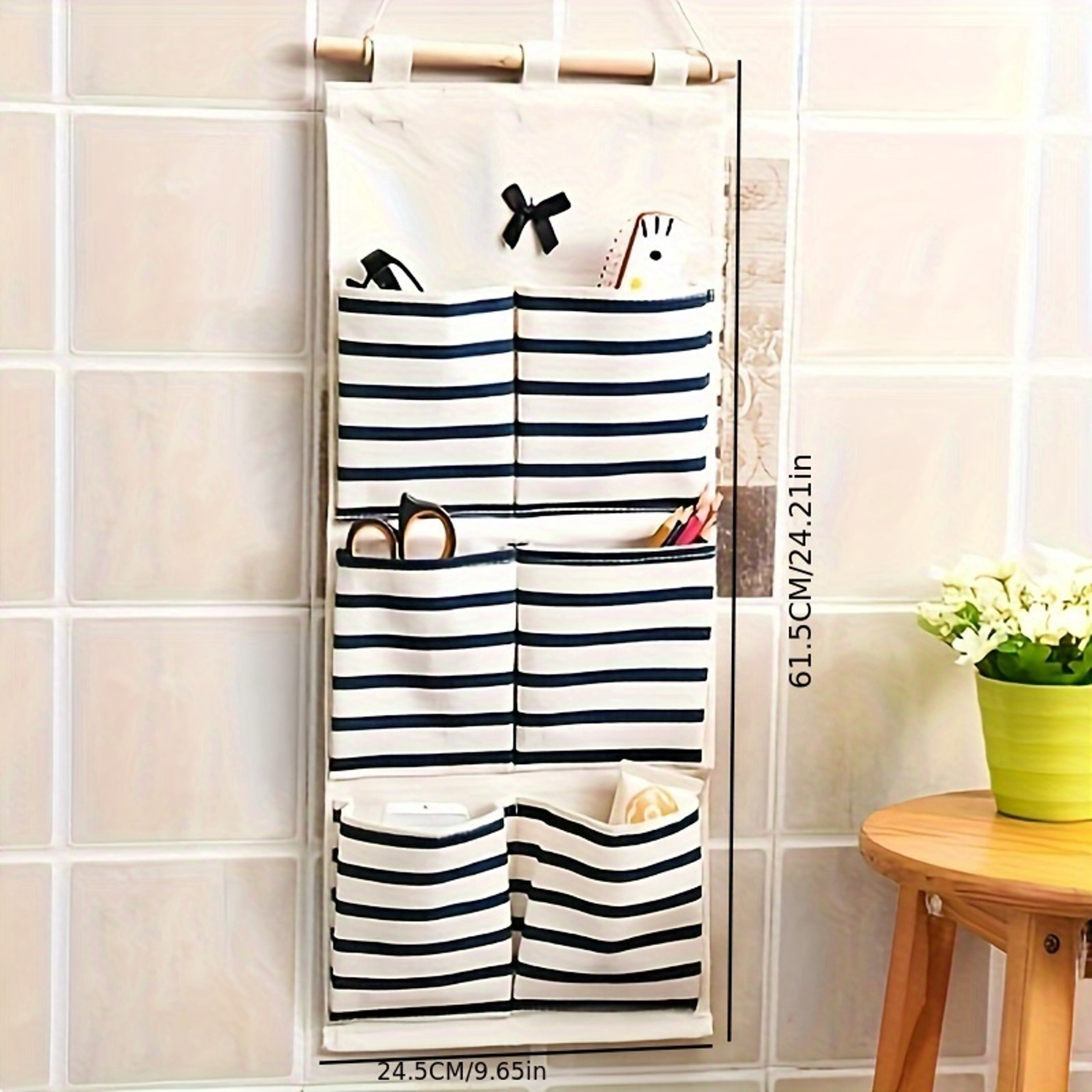 Linen Hanging Organizer With Multi Pockets Wall Mounted Closet Storage For Efficient Room Organizat 2